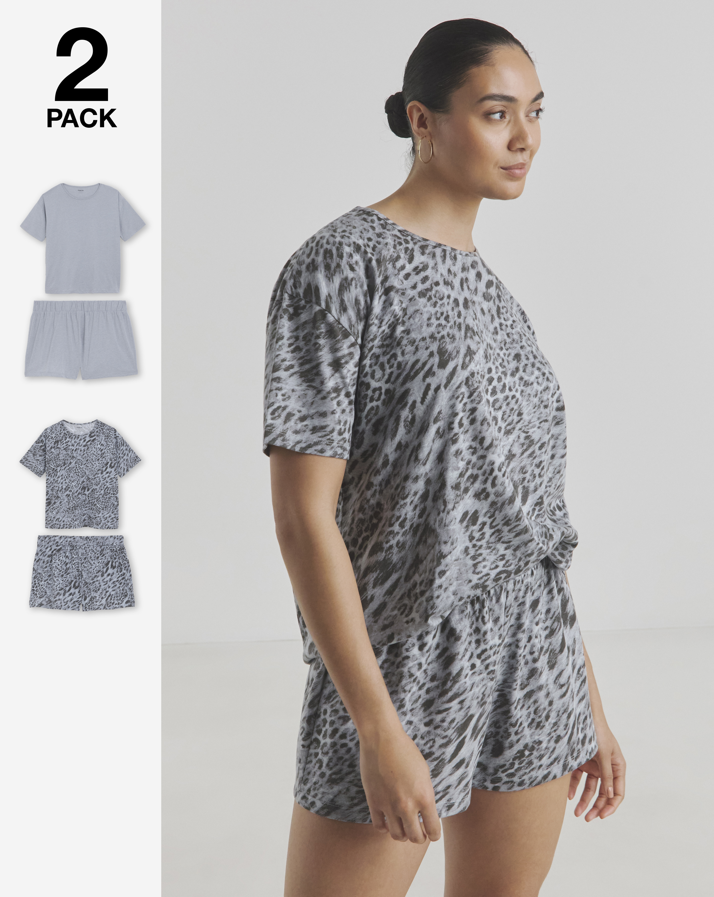 Leopard Print Value 2 Pack Shortie Sets