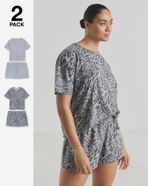 Leopard Print Value 2 Pack Shortie Sets