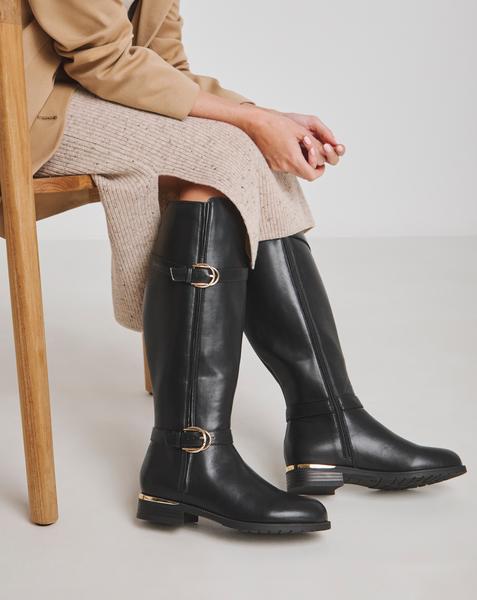 Heavenly Soles Cameron Knee High Boots - Extra Wide Fit (EEE) & Super Curvy Calf - Image