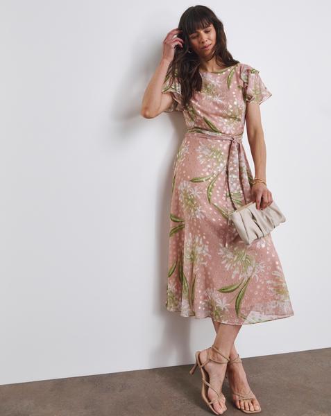 Joanna Hope Frill Sleeve Printed Dress