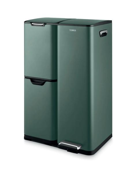 Tower Recycling Bin with 3 Compartments