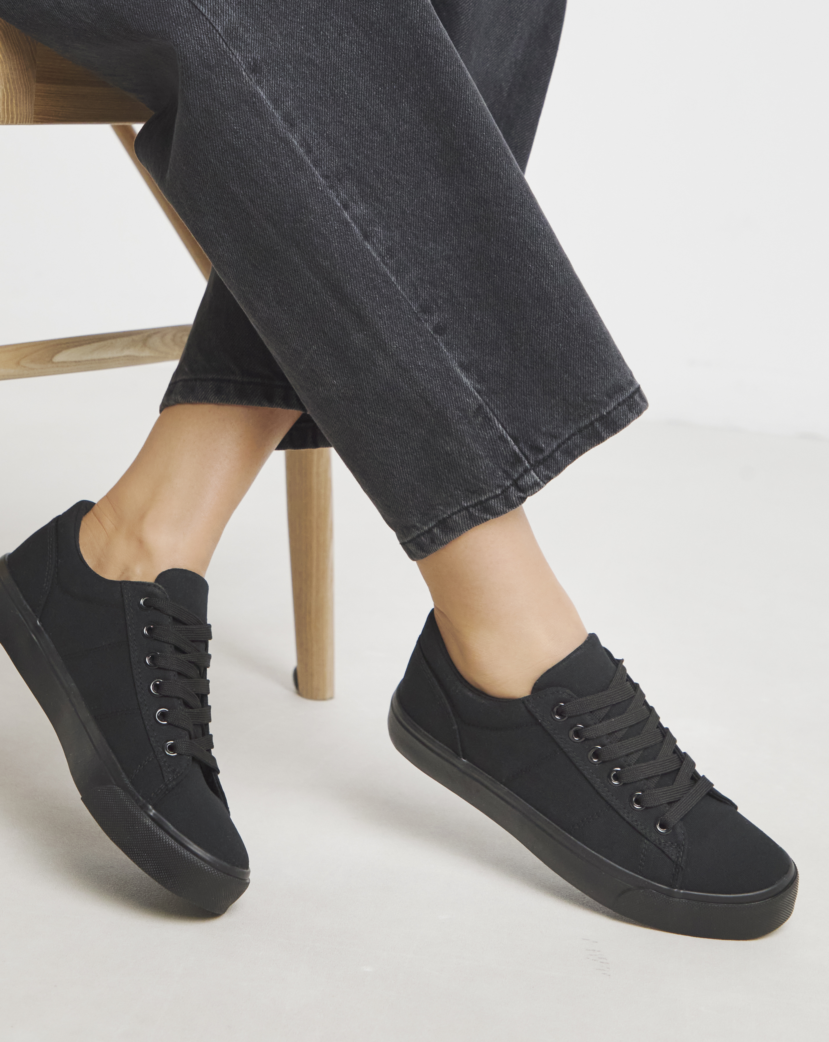 Lace Up Canvas Trainer Wide