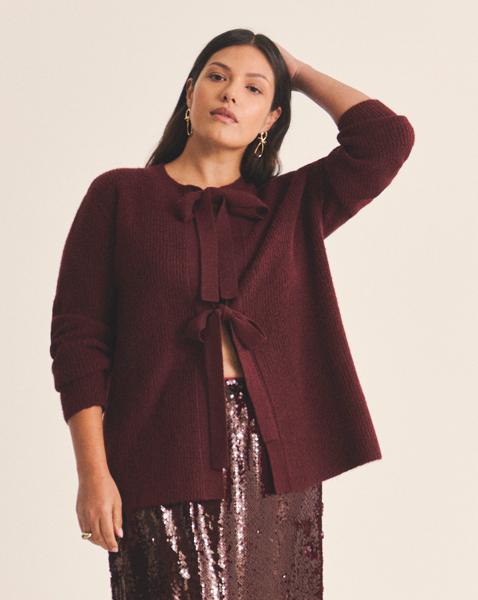 Simply Be Tie Front Crew Neck Cardigan