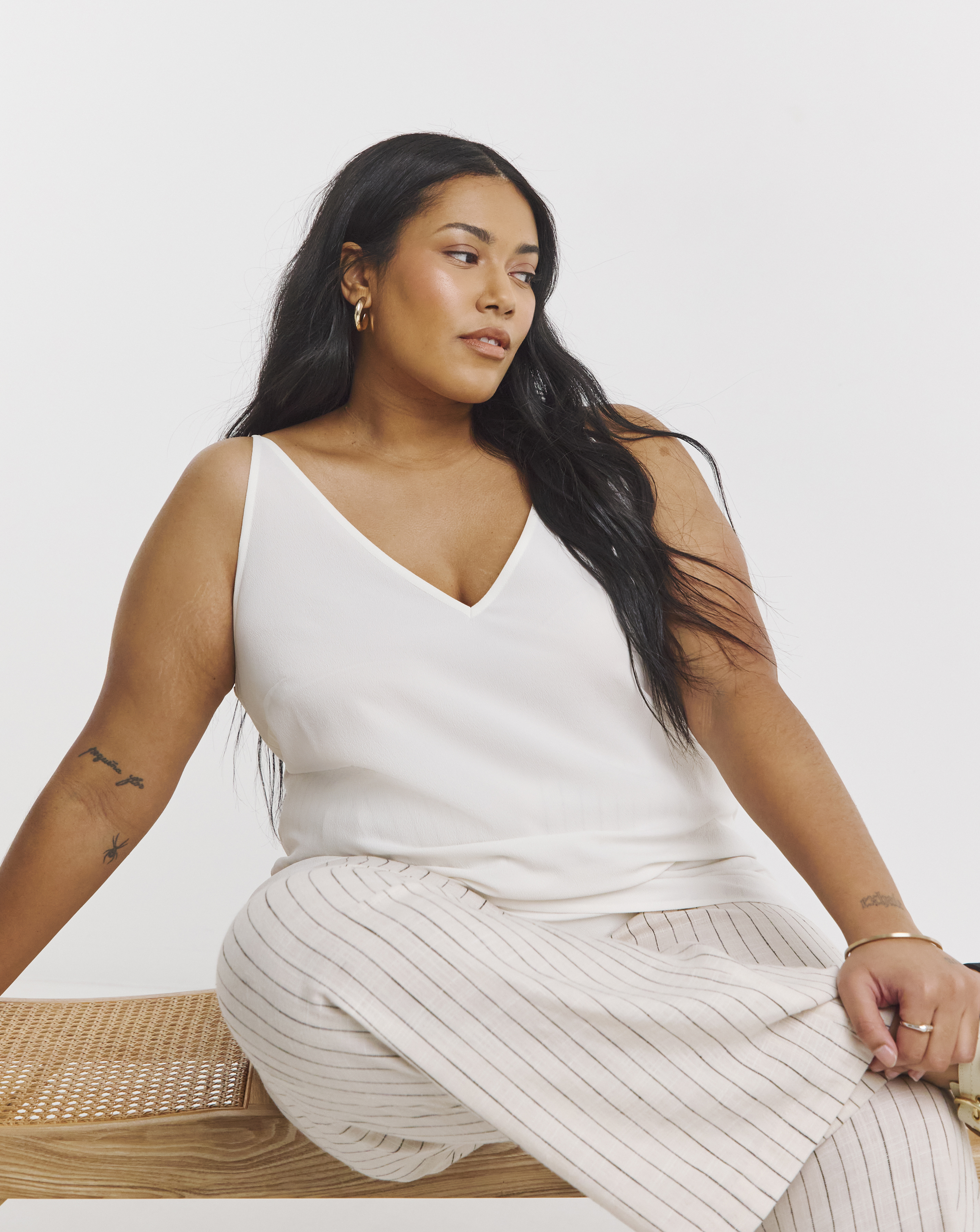 White V Neck Cami