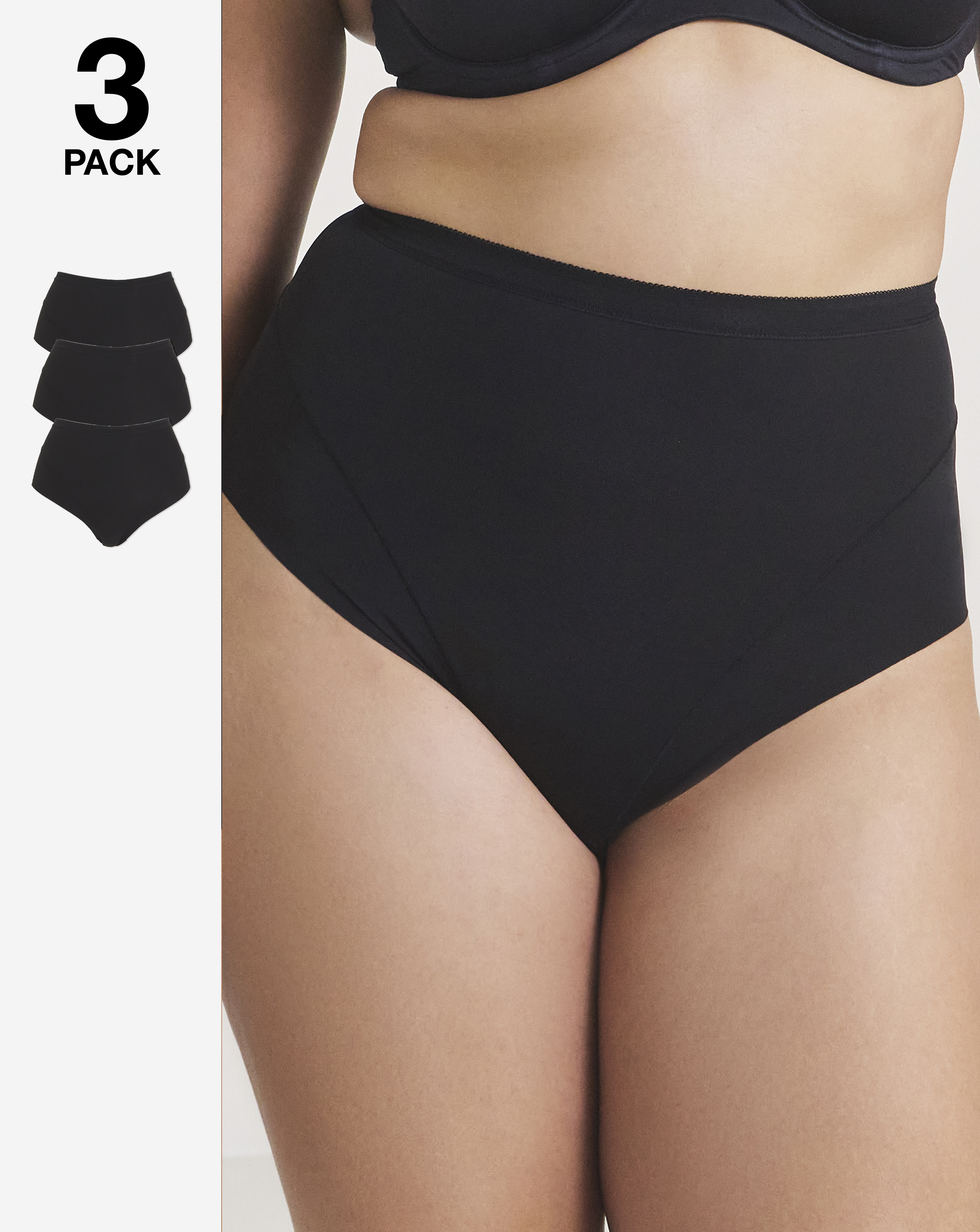 MAGISCULPT 3 Pack Light Tummy Shapers In Black/black/black | UK Size 41974 Women's