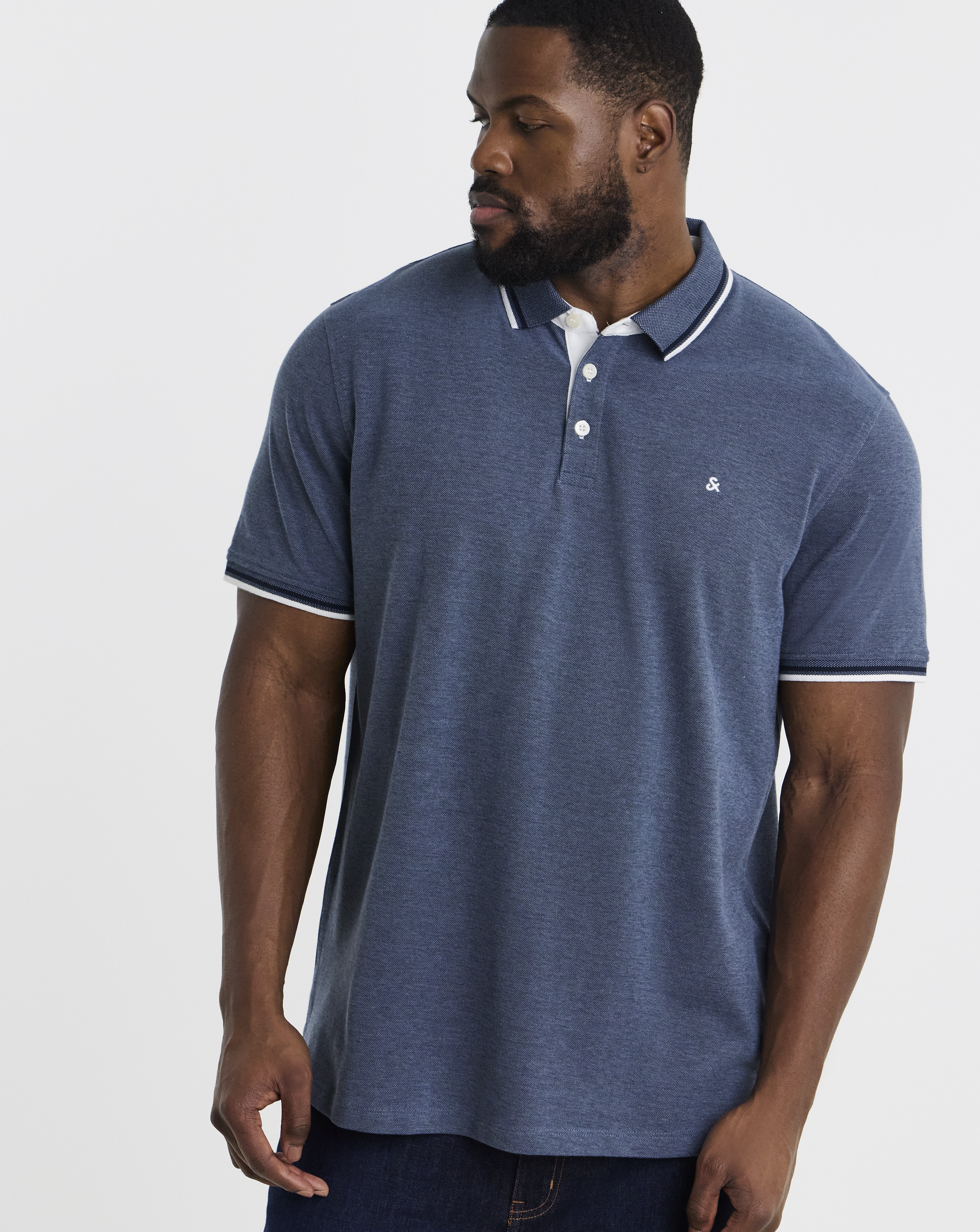 Jack & Jones Blue Paulos Tipped Polo - 6XL(66)