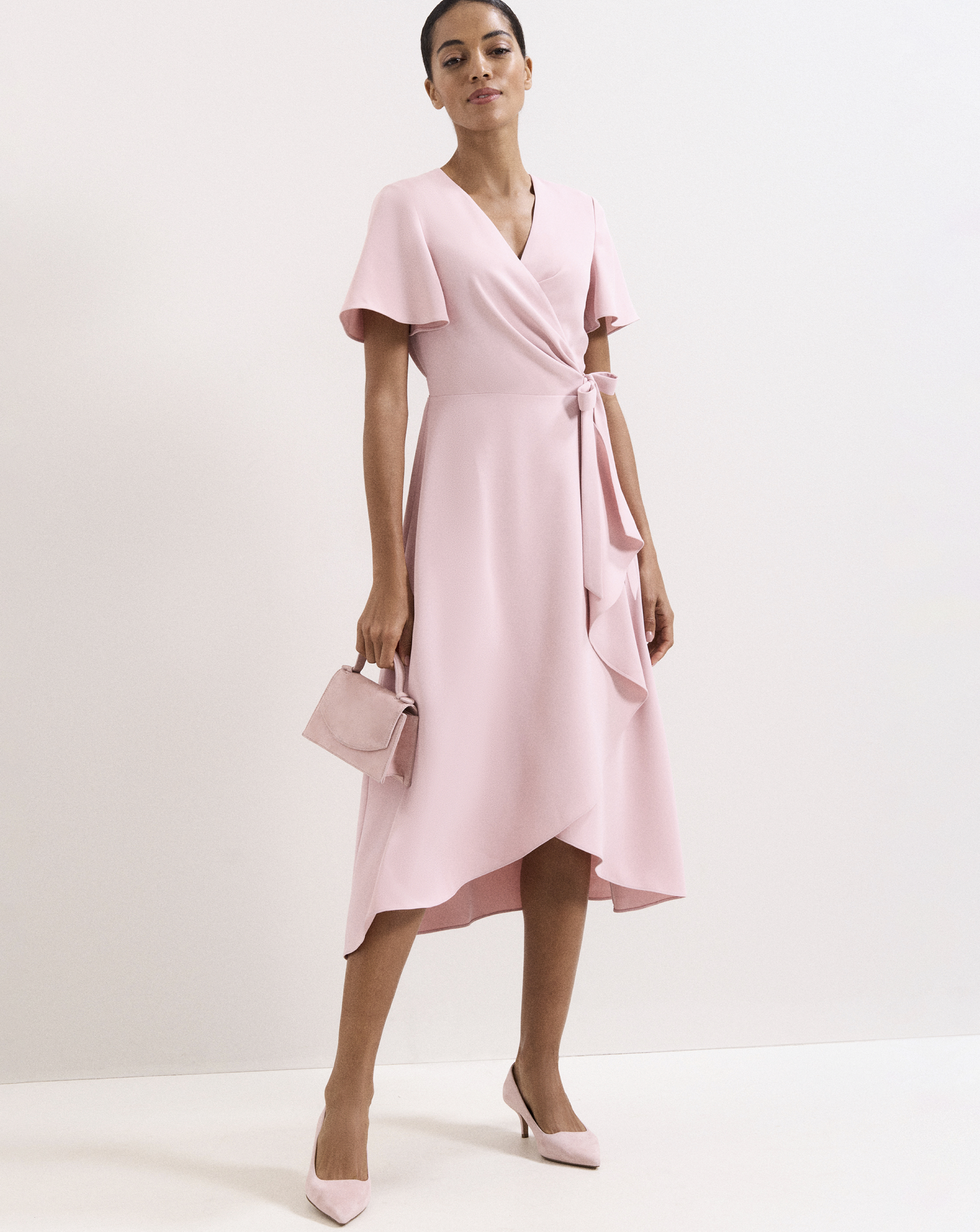 Phase Eight Pink Julissa Wrap Dress - Size 26