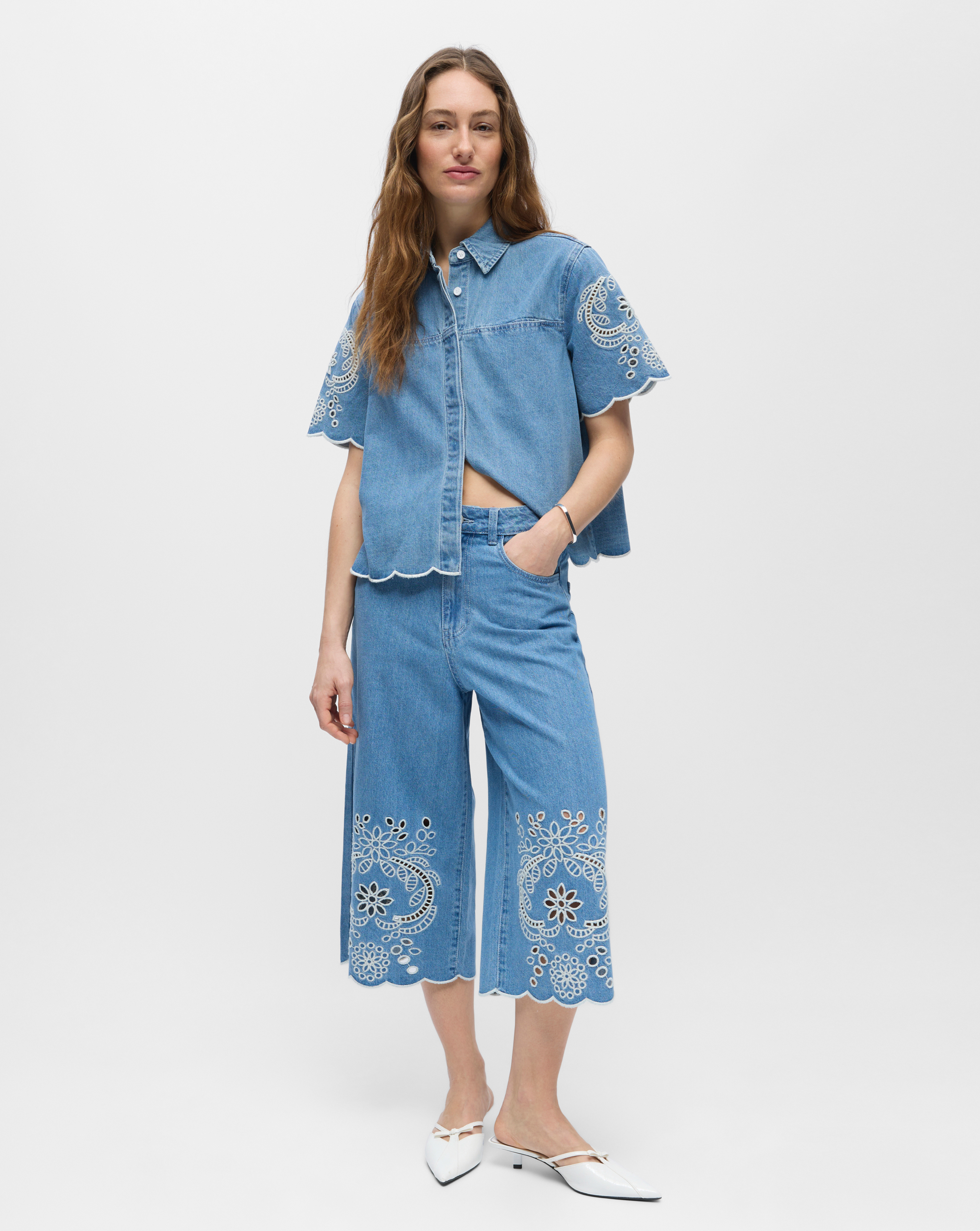 OBJECT BERMUDA DENIM SHORTS