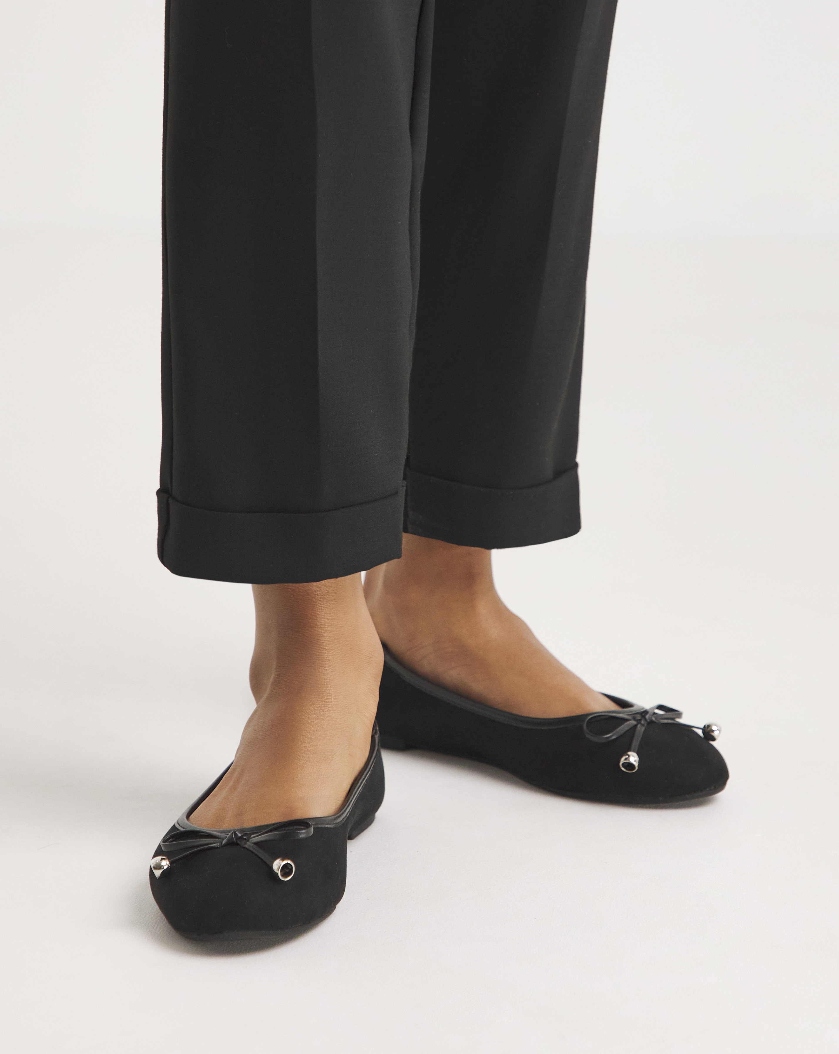 Classic Flat Ballerina Shoes Ex Wide Fit - Black - Size 4 - Womens - Simply Be
