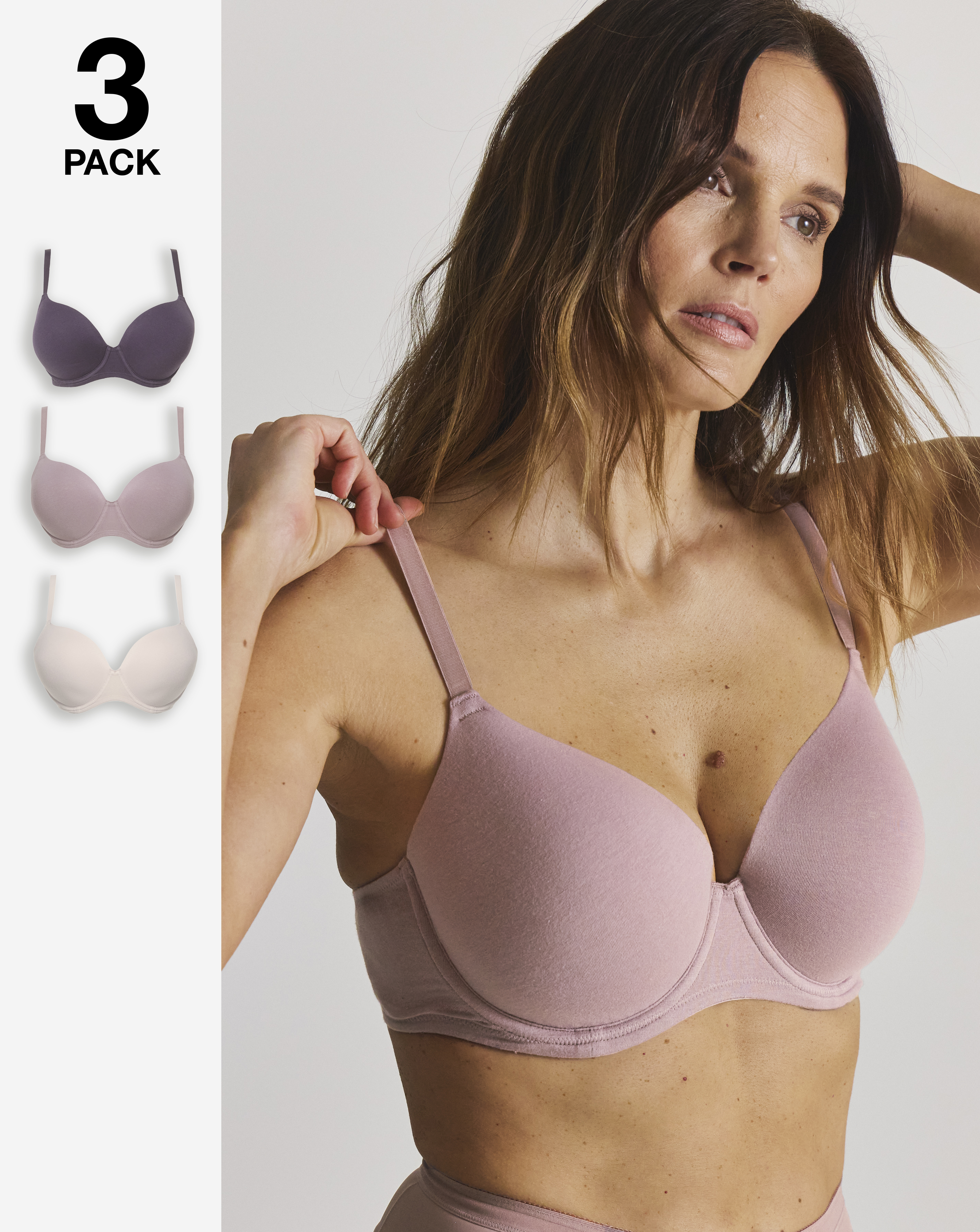 3 Pack Cotton T-Shirt Bras