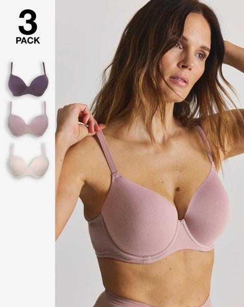 3 Pack Cotton T-Shirt Bras