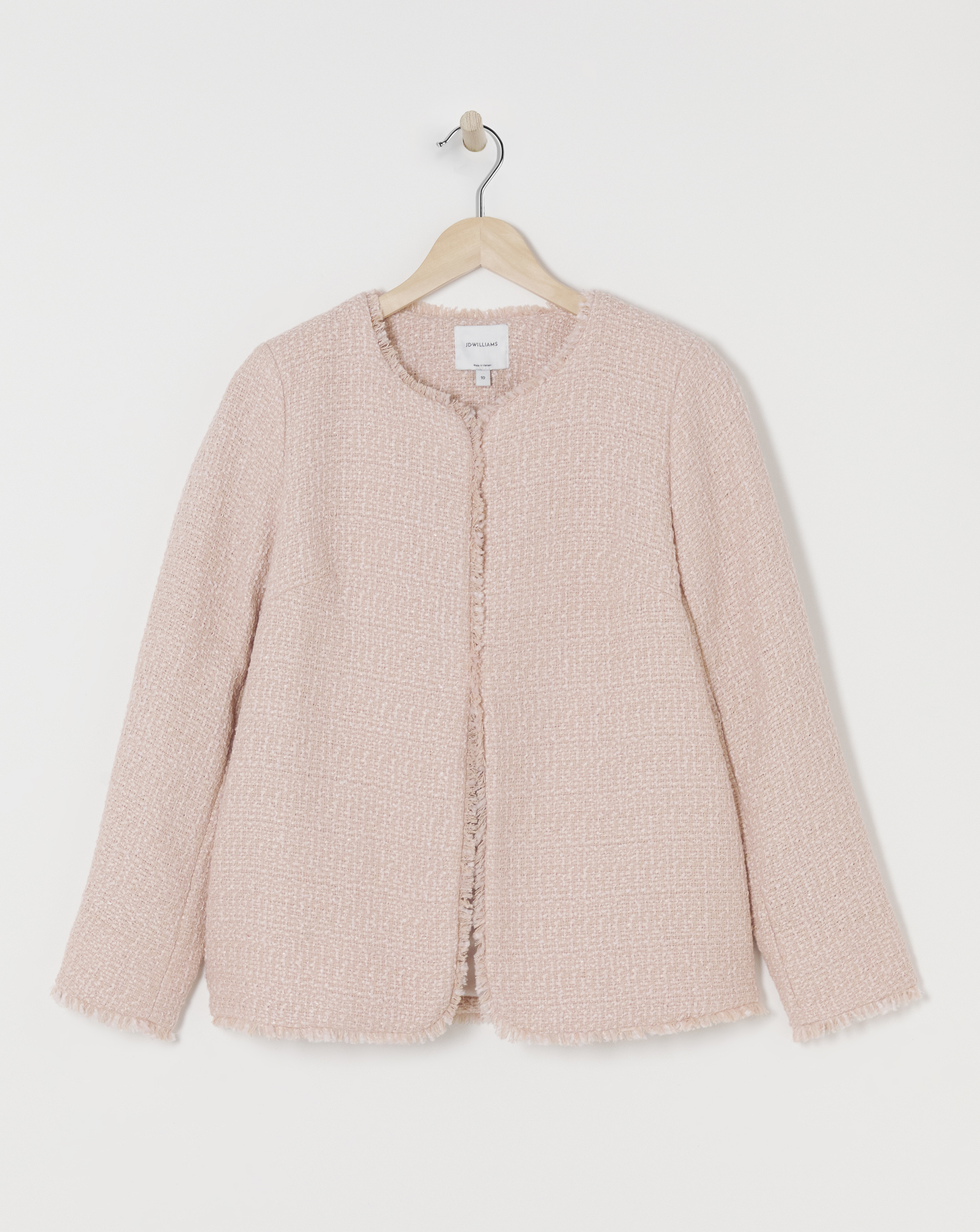 Collarless Boucle Blazer