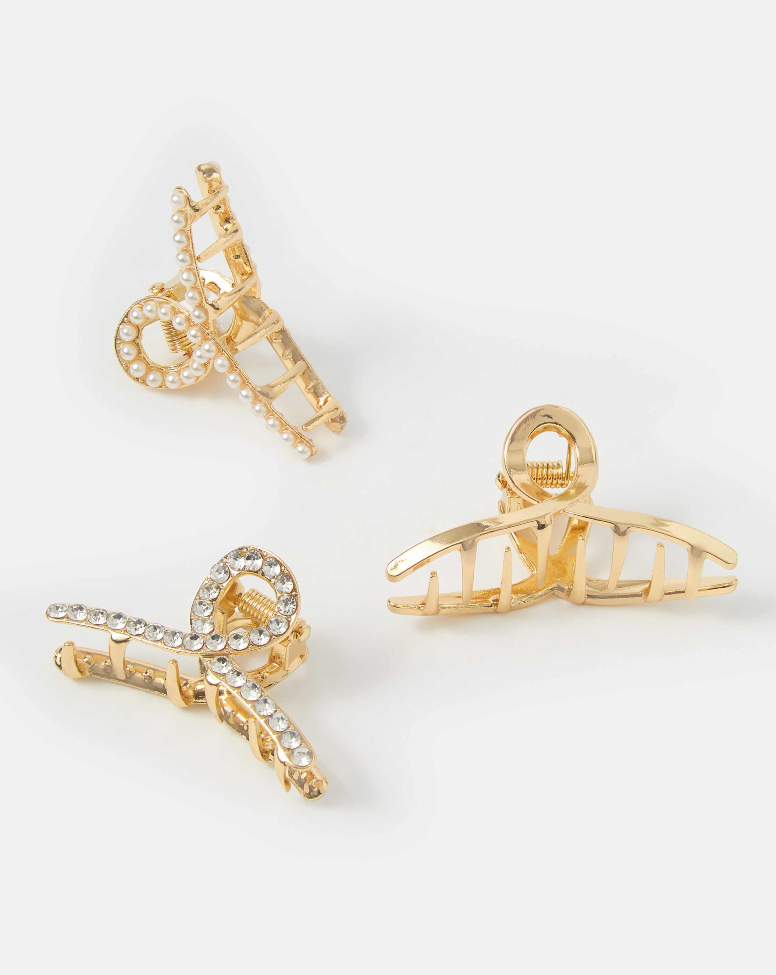 Accessorize Women's Pearl Twist Claw Clips