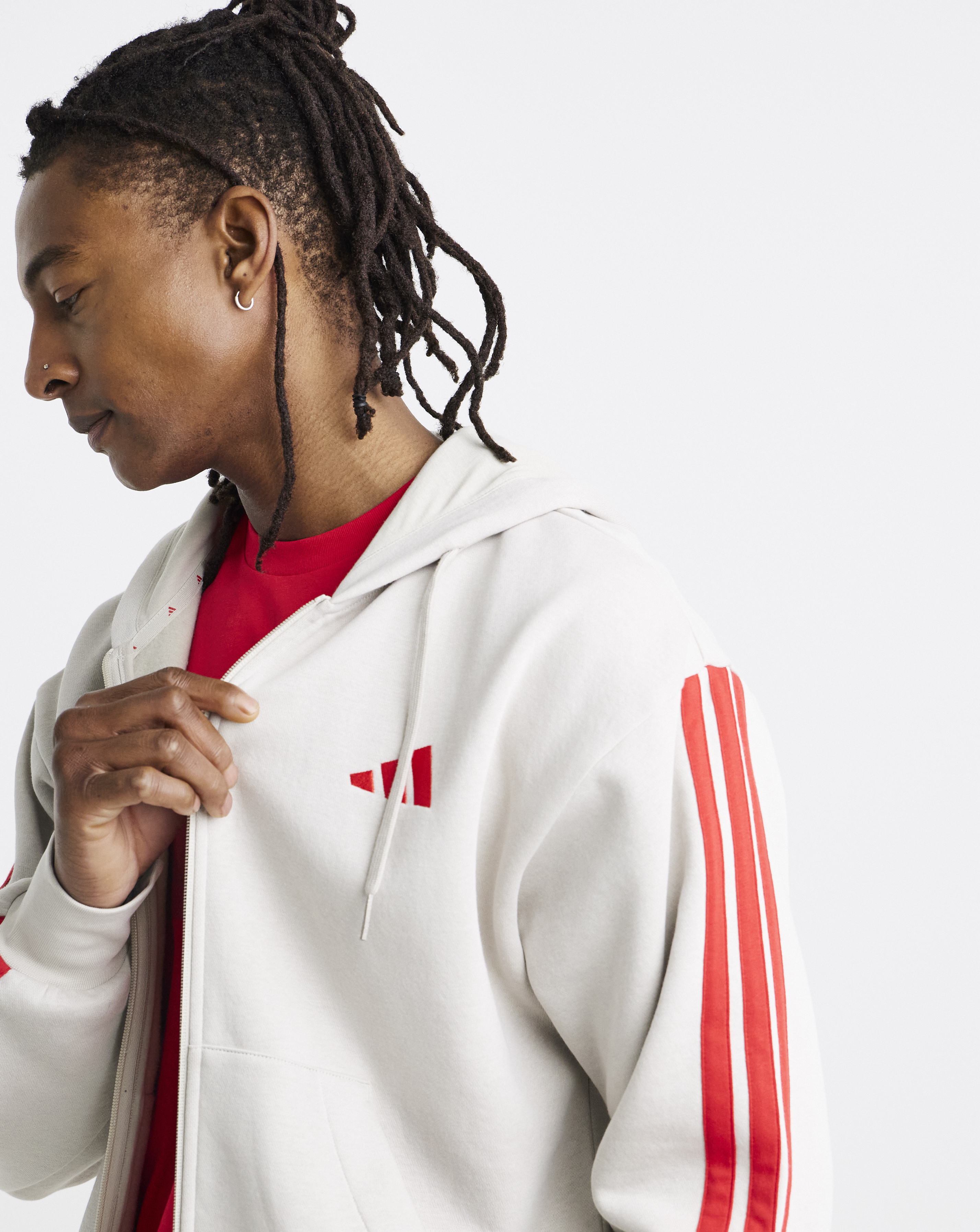 adidas 3 Stripes Fleece Hoodie