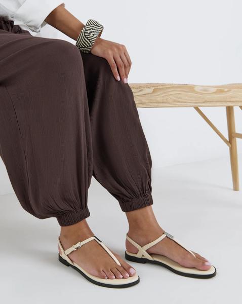 T Bar Hardware Sandals Extra Wide