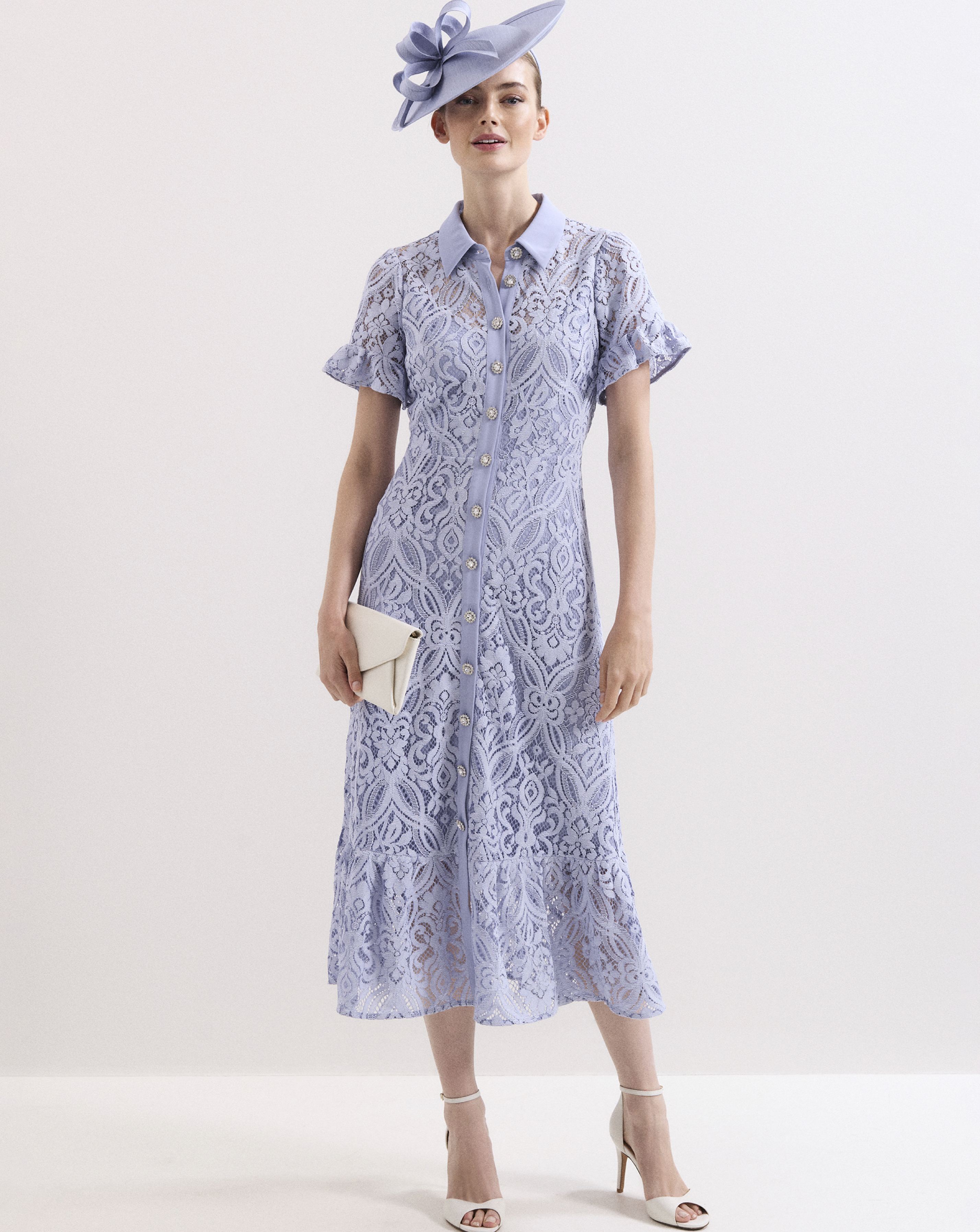 Phase Eight Carmine Lace Midi Dress