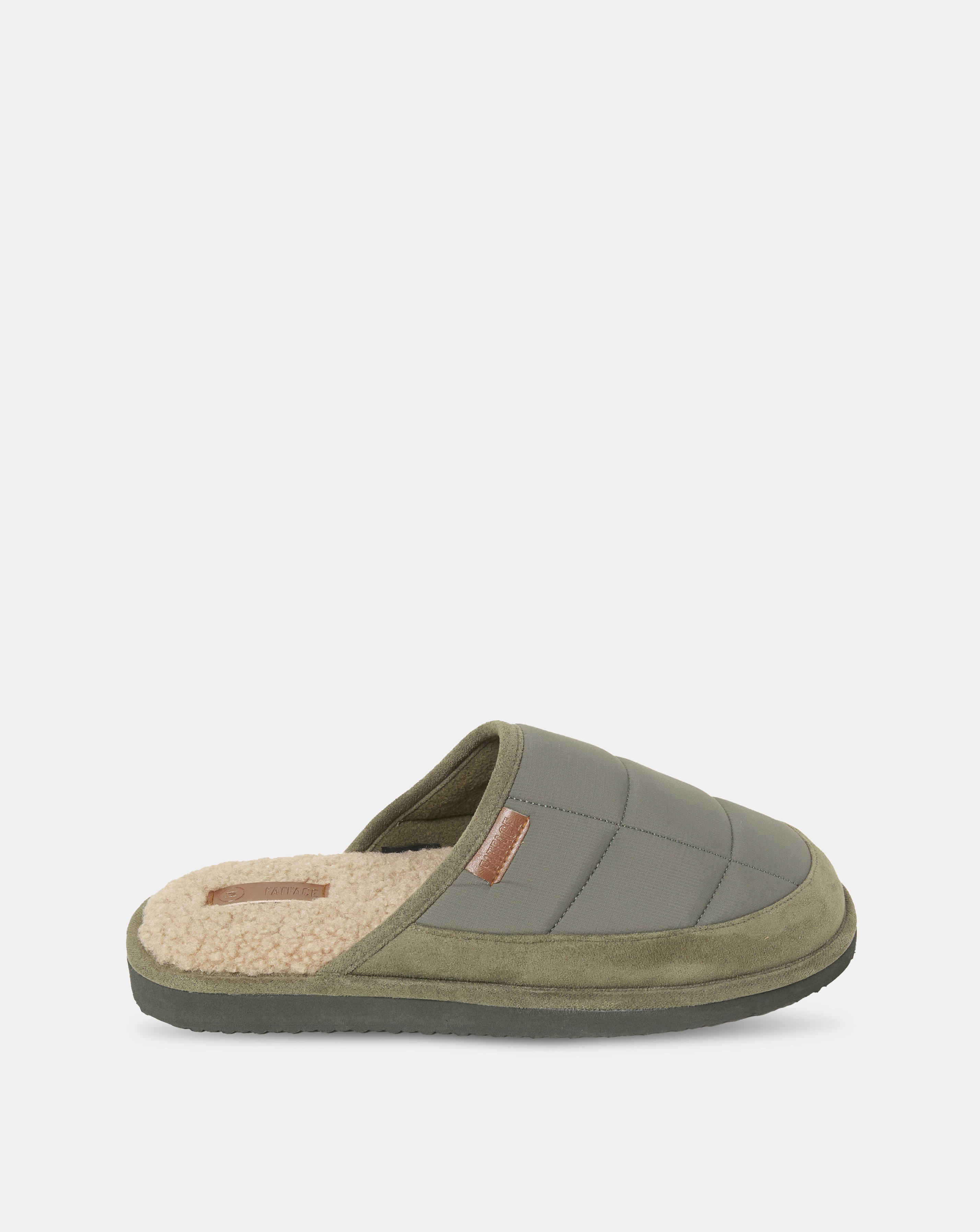 FatFace Quilted Mule Slipper - Khaki