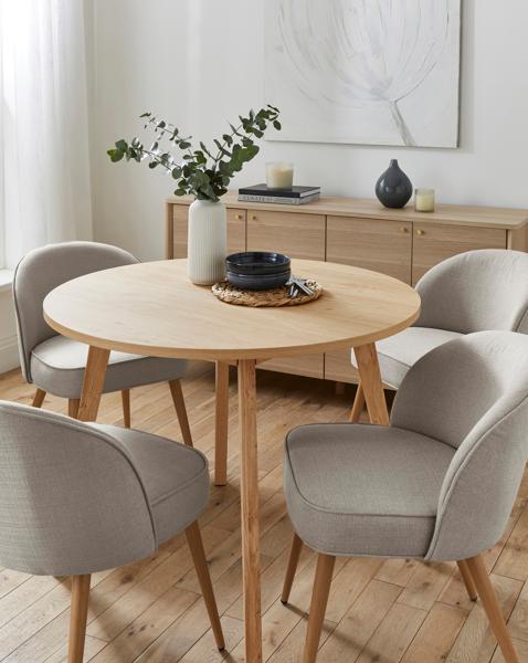 Oslo Table with 4 Emilie Fabric Chairs