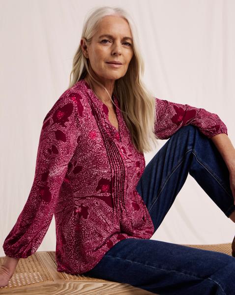 Julipa Pintuck Printed Top