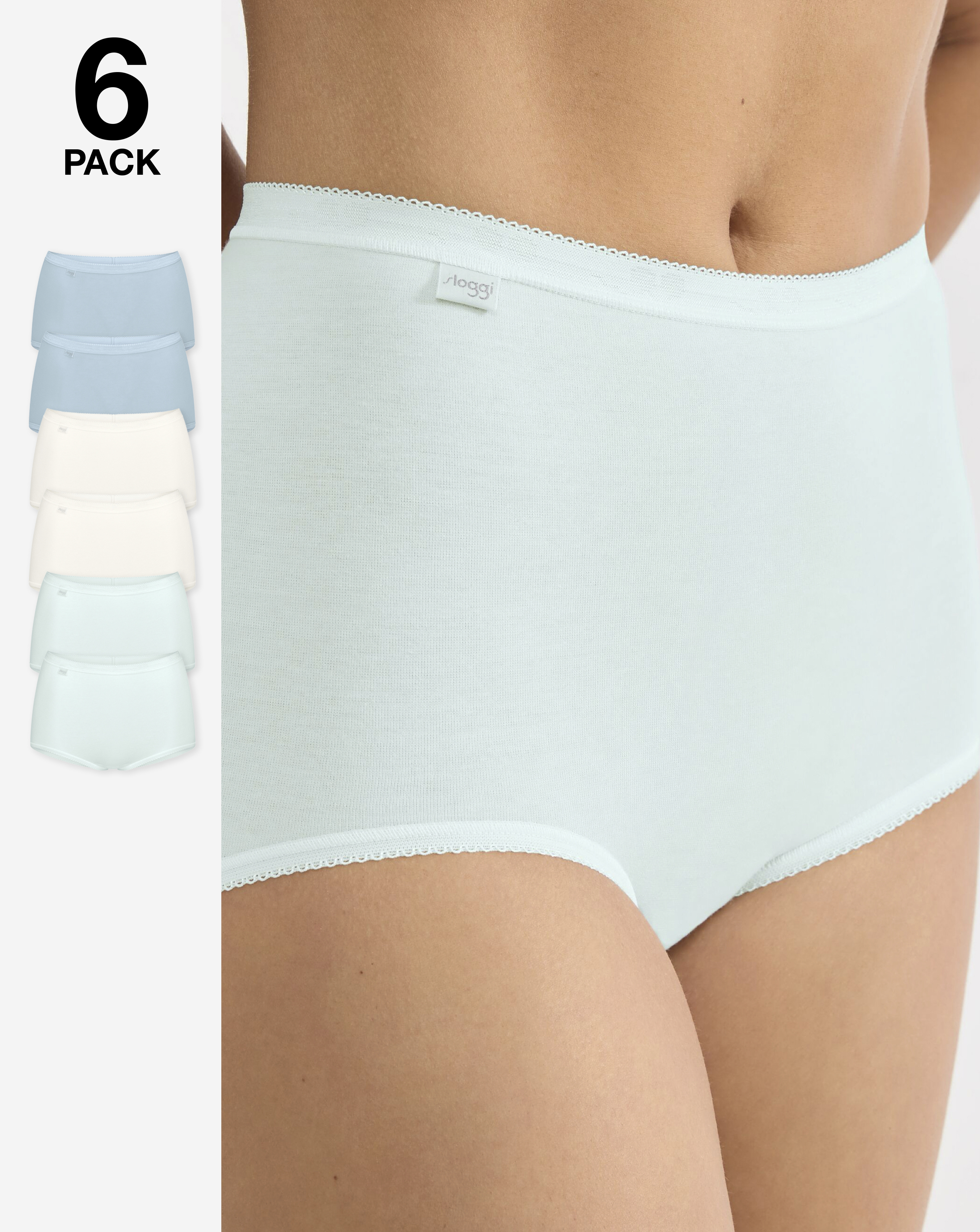 Sloggi 6Pk Basic Maxi Briefs Mint Multi