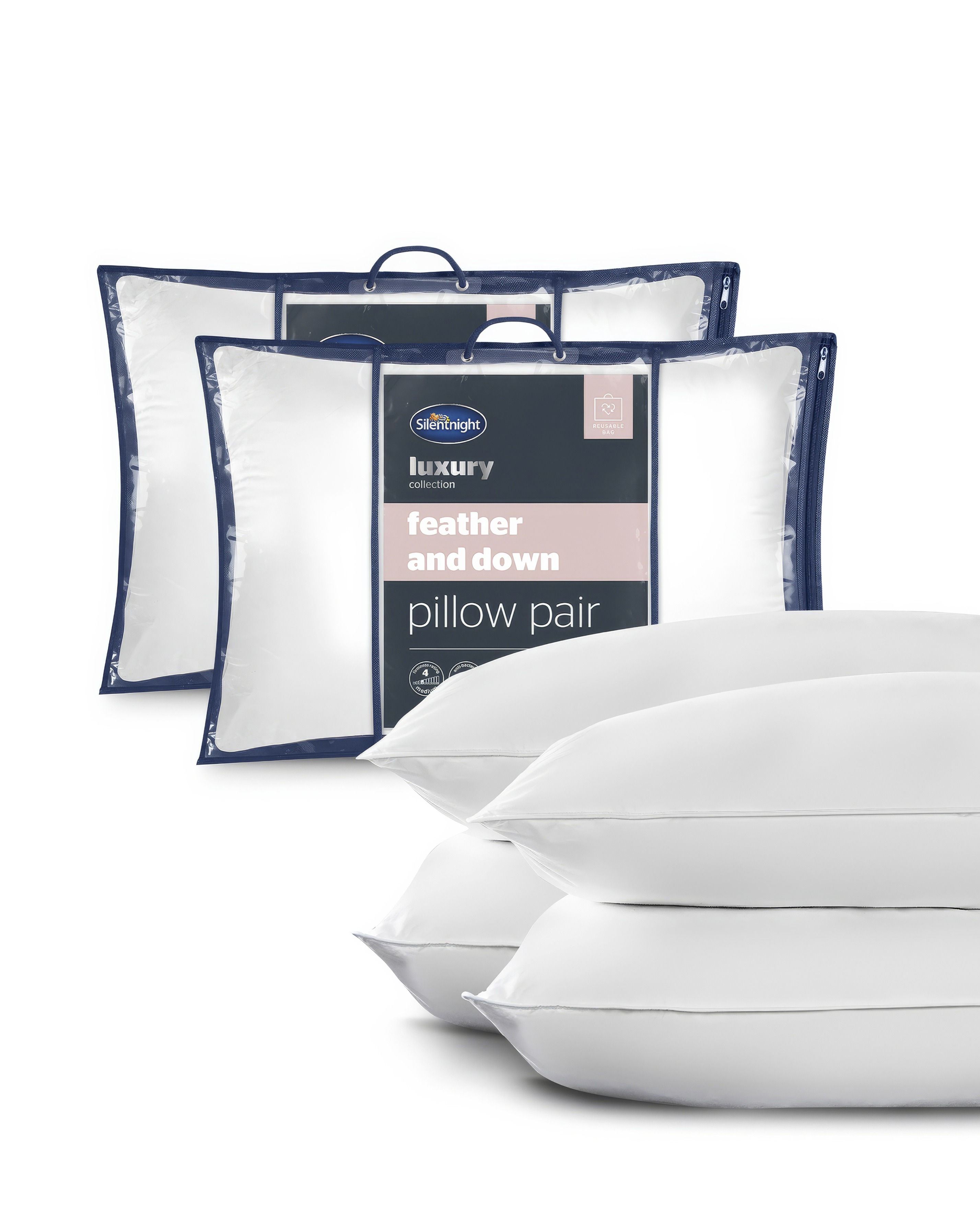 Silentnight 4 Pk Duck Feather Pillows