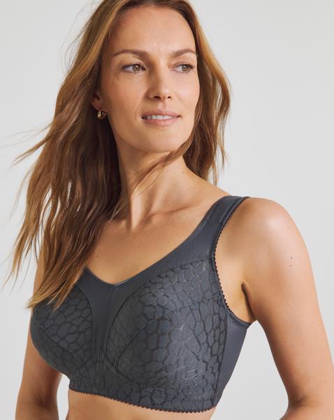 Miss Mary Jacquard Non Wired Bra Grey
