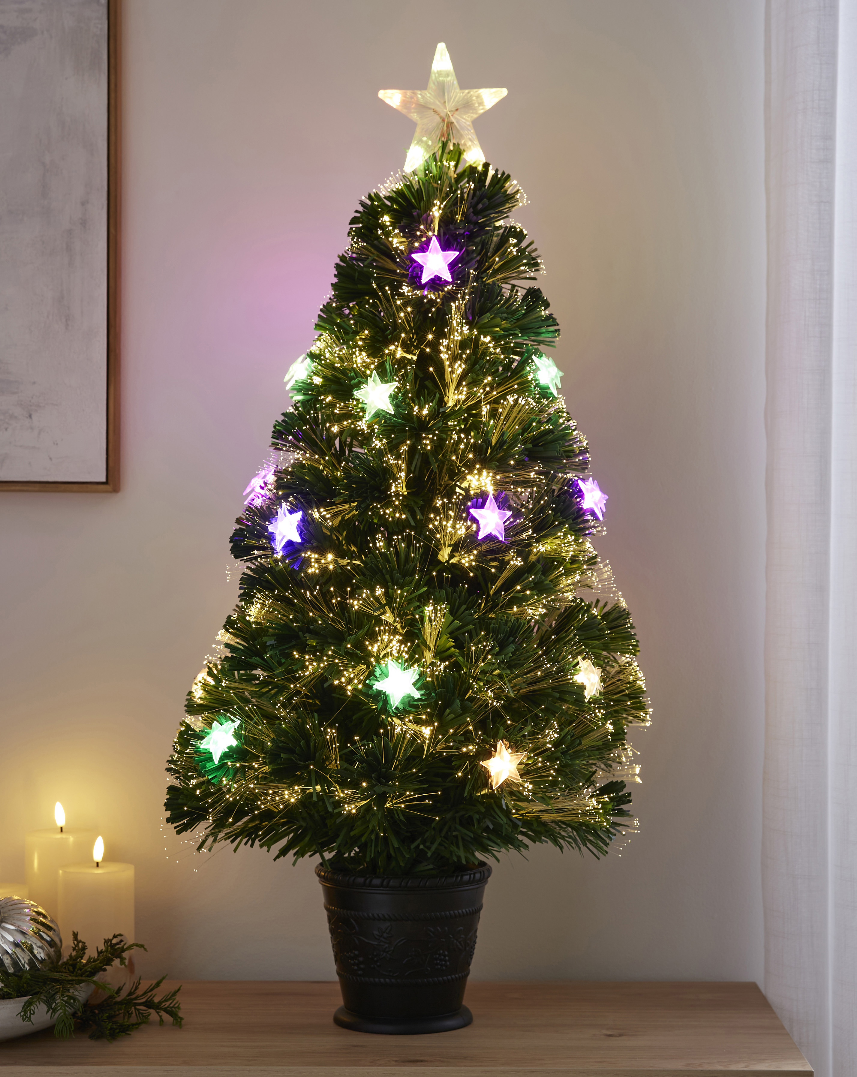 3ft Fibre Optic Tree with Stars