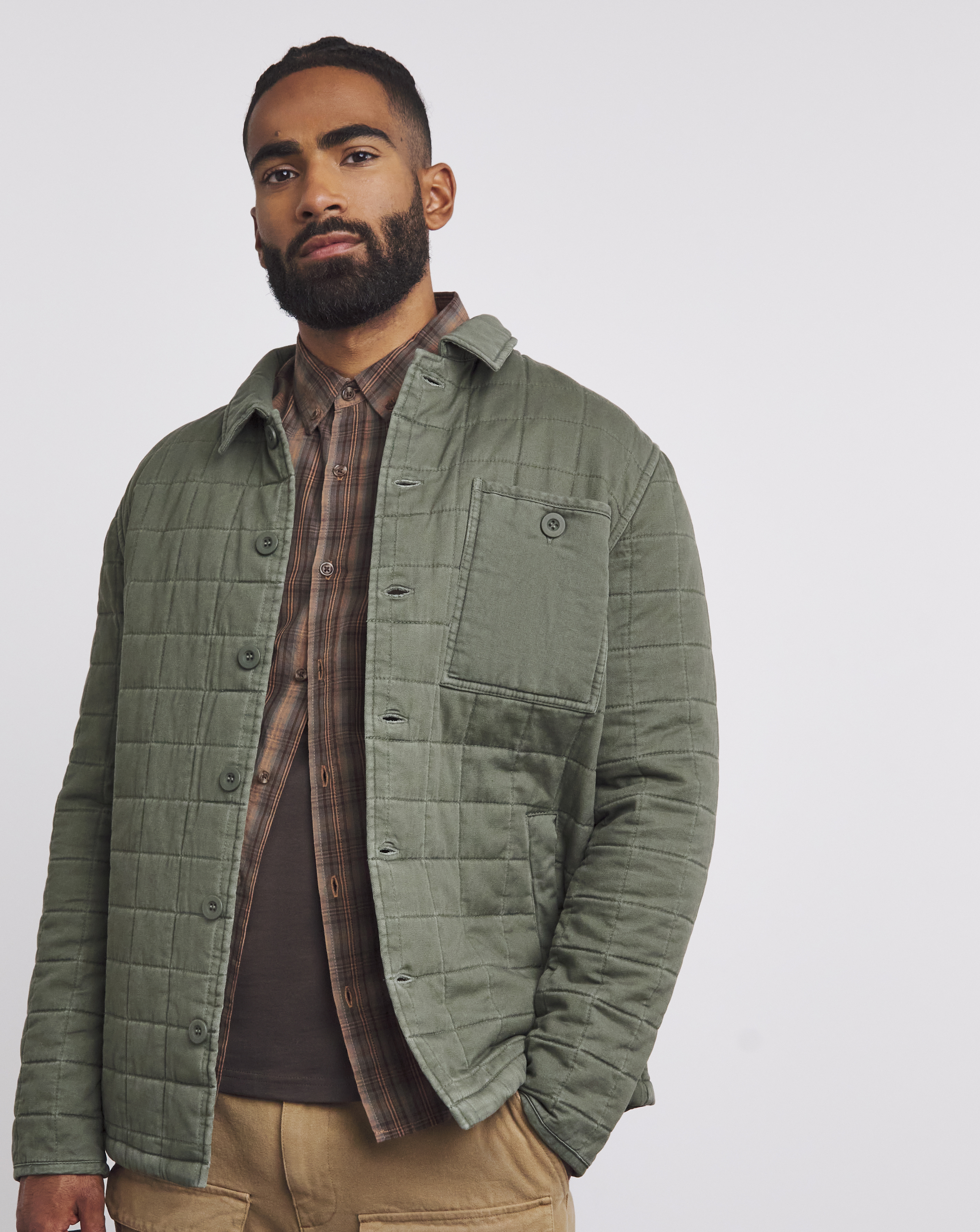 Cotton Square Quilted Shacket