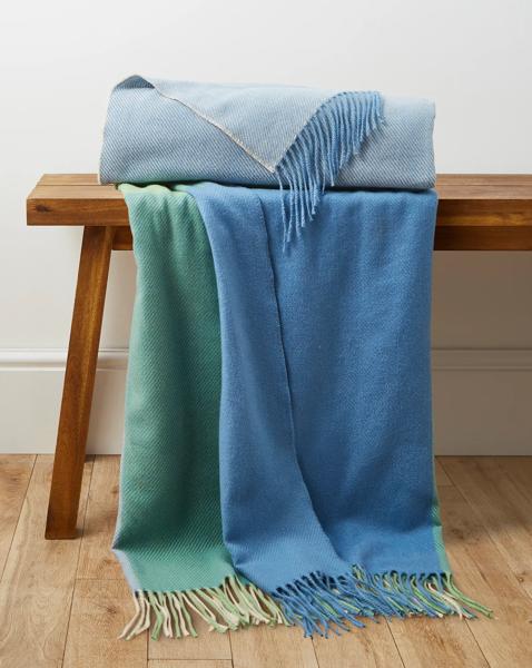 Hyacinth Bright Checked Throw - Green/Blue