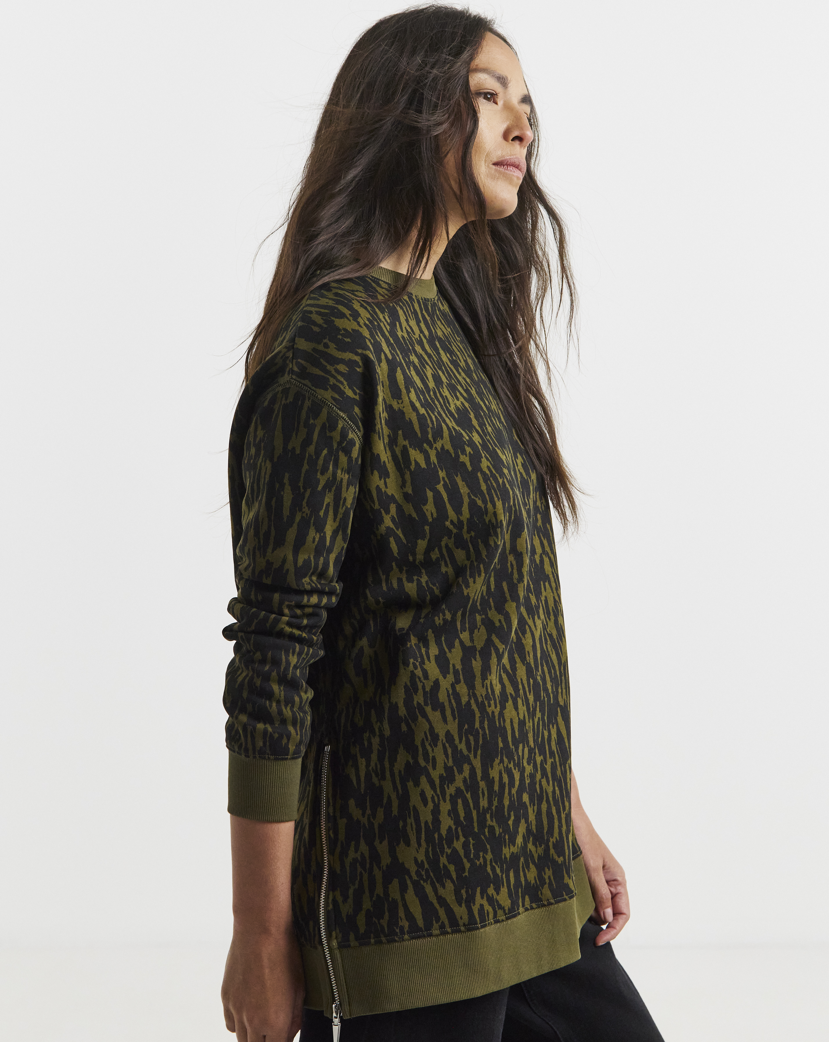 Side Zip Longline Sweat