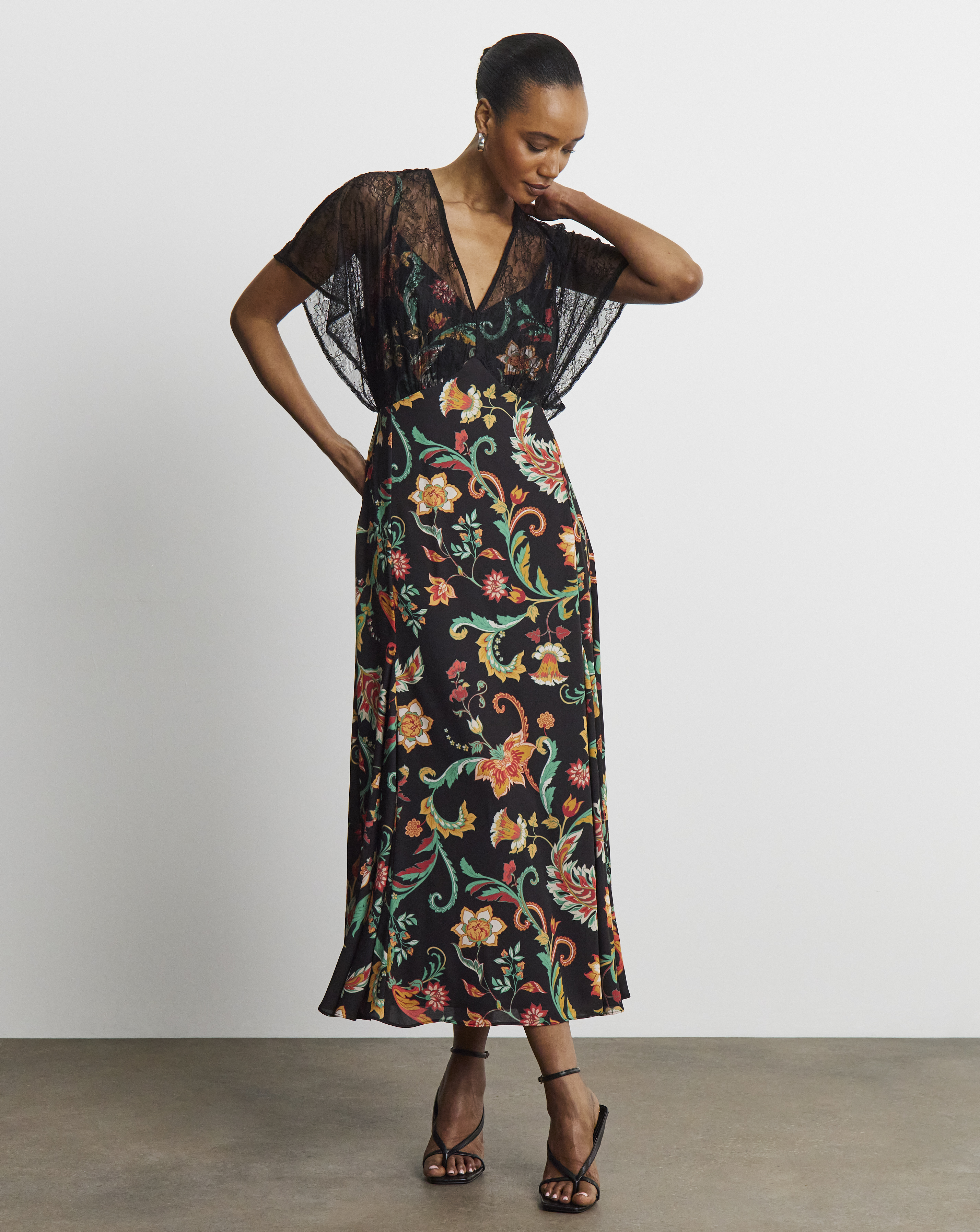 New In - Joanna Hope Lace Sleeve Tea Dress