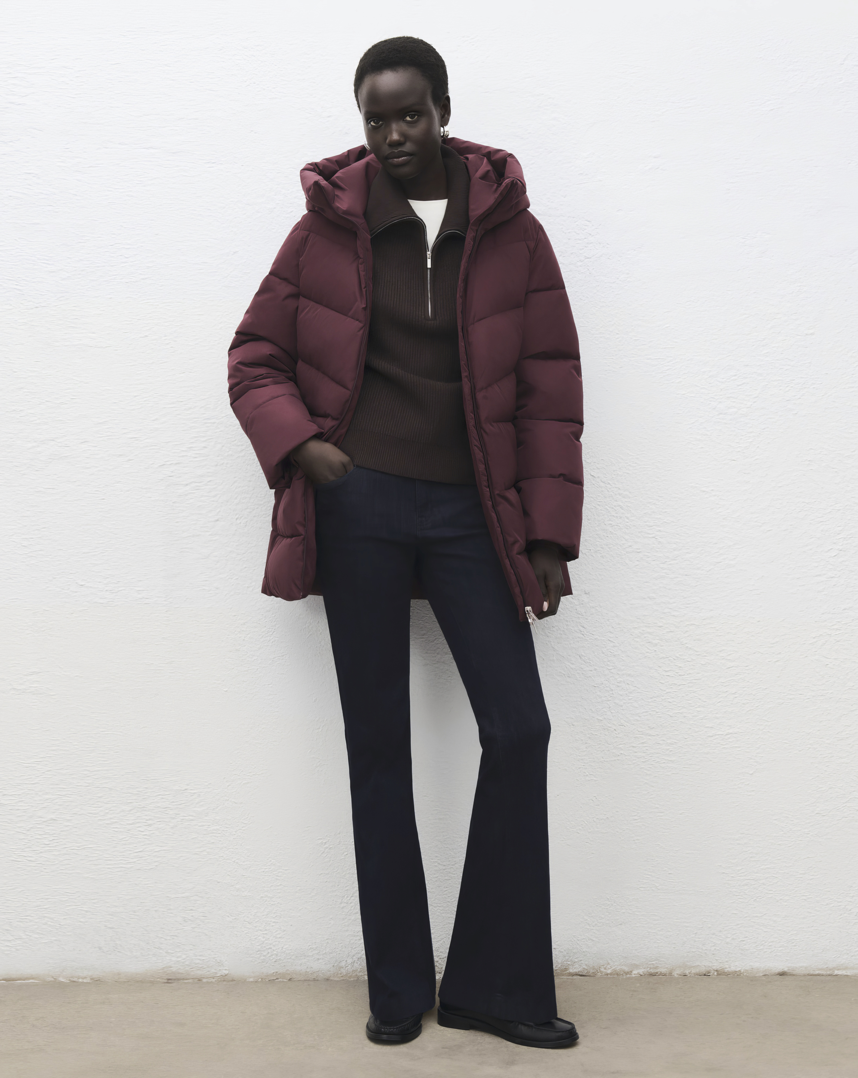Mango Double Zip Hooded Puffer Coat