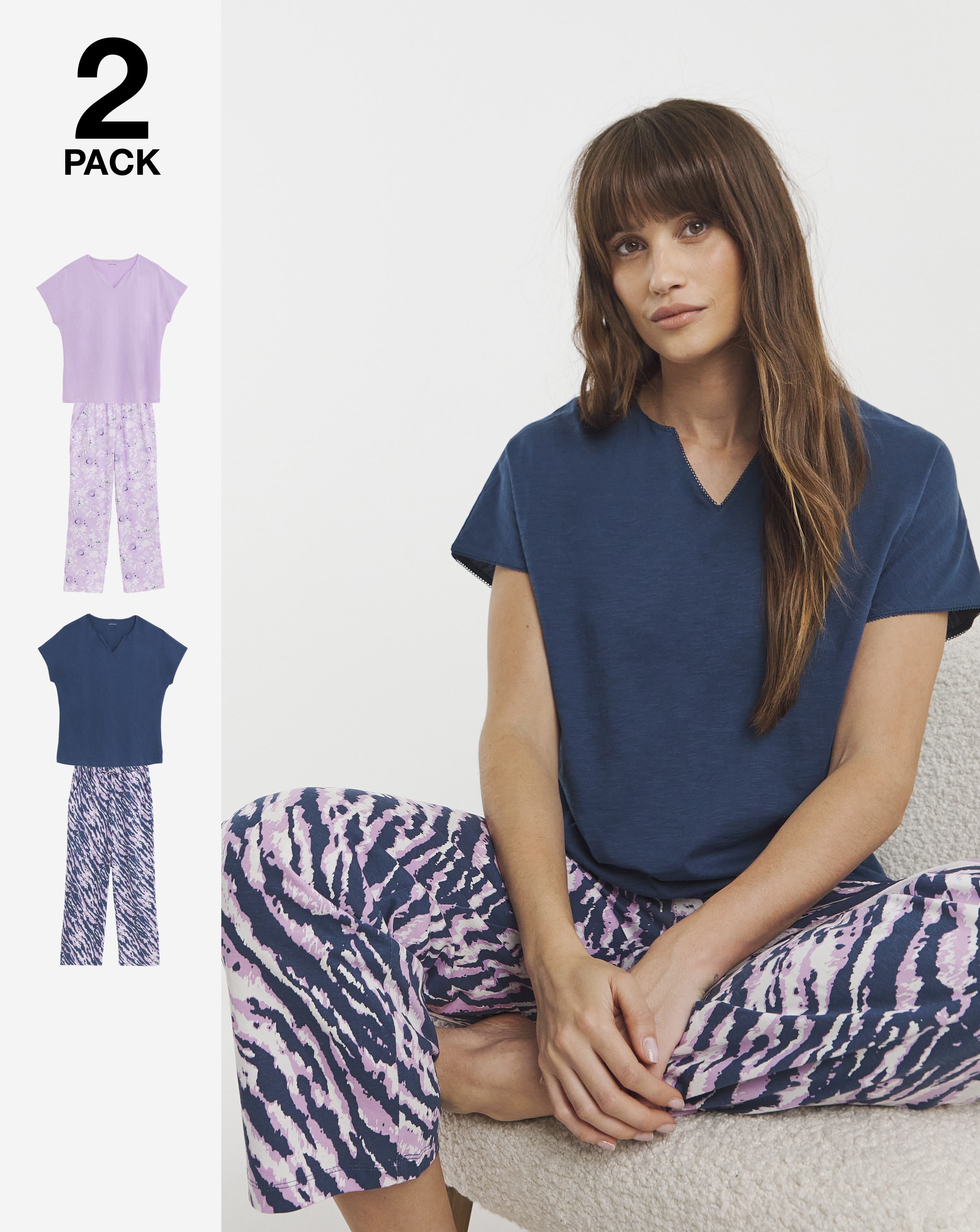 JD Williams 2 Pack Cotton PJ Set