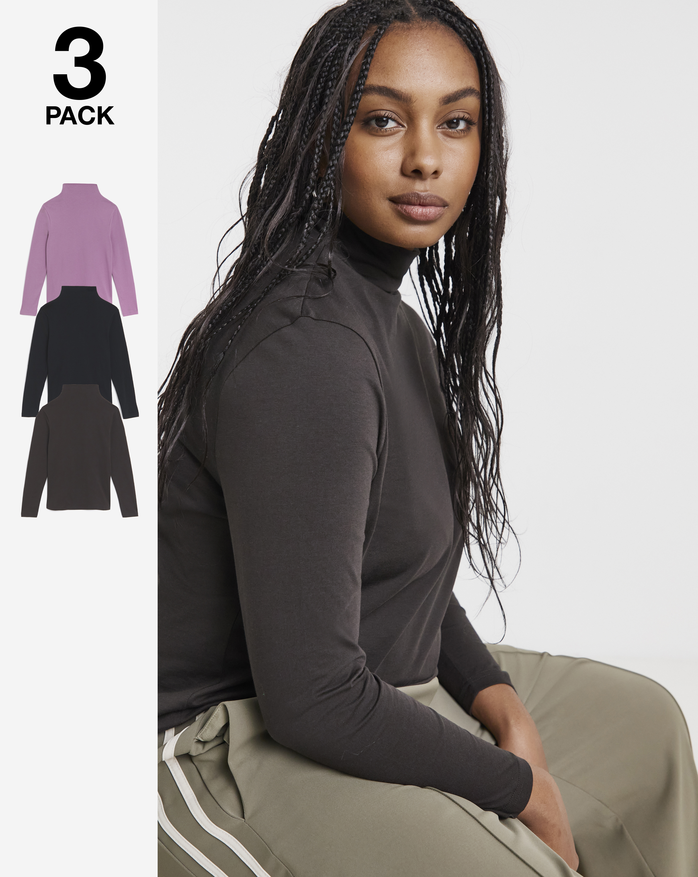 3 Pack Grown On Neck Tops