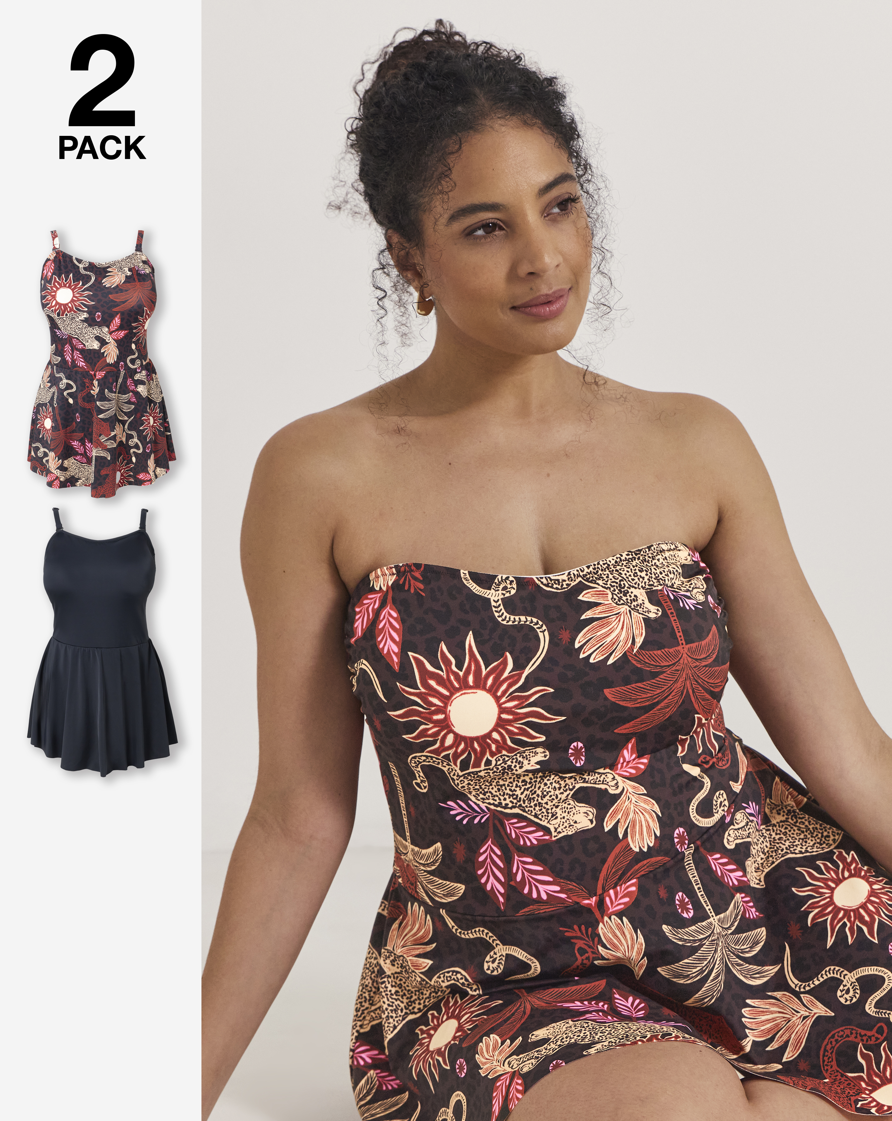 Simply Be Value 2 Pack Swimdresses