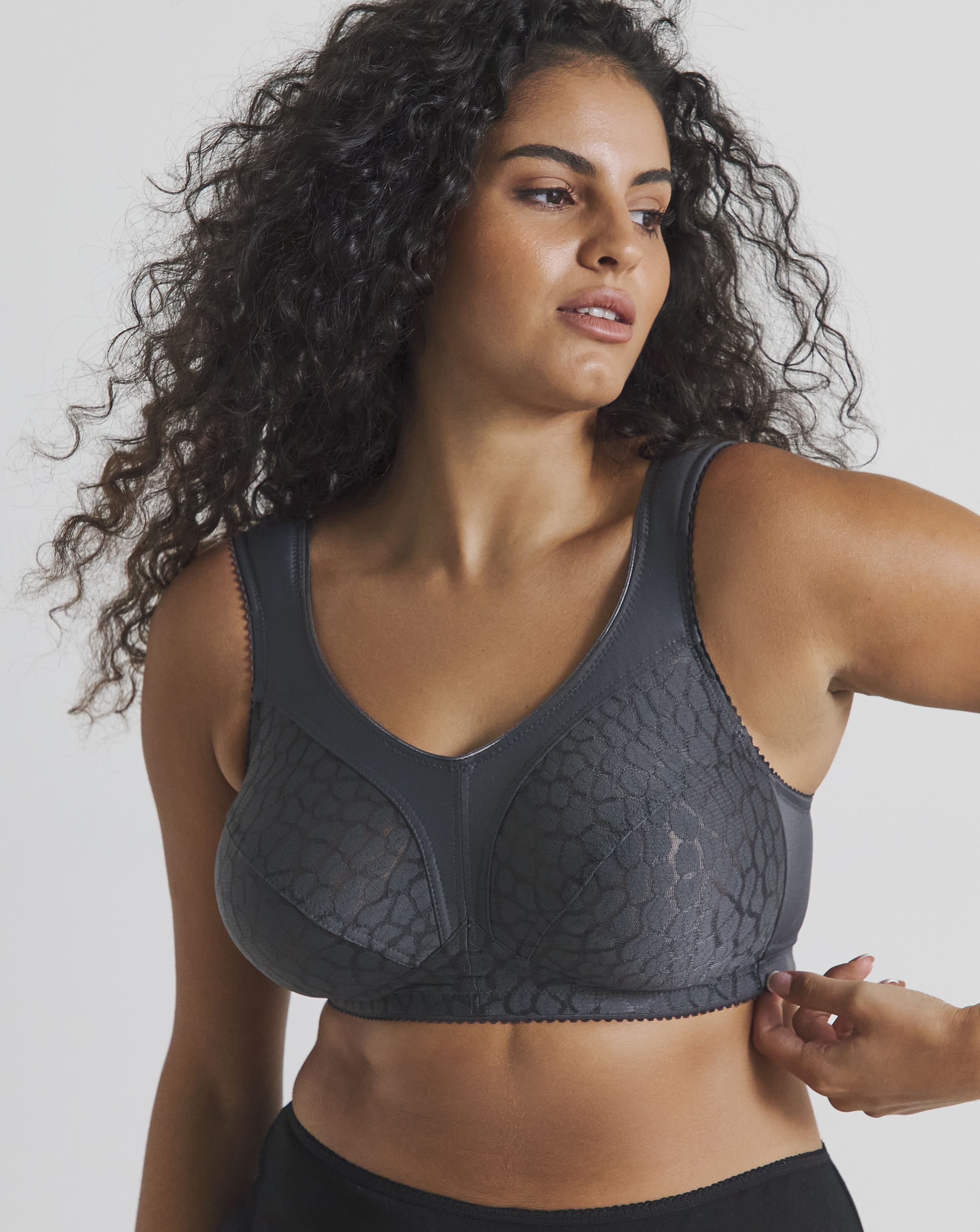 Miss Mary Of Sweden Women's Dark Grey Miss Mary Jacquard Non Wired Bra Grey 48Dd