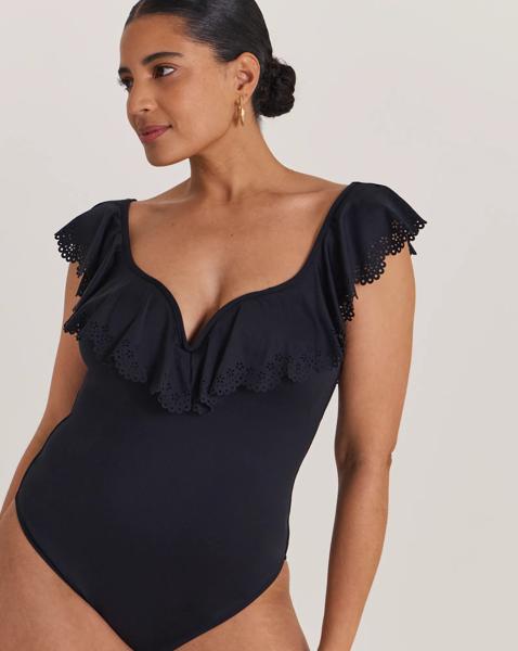 Laser Cut Bardot Swimsuit
