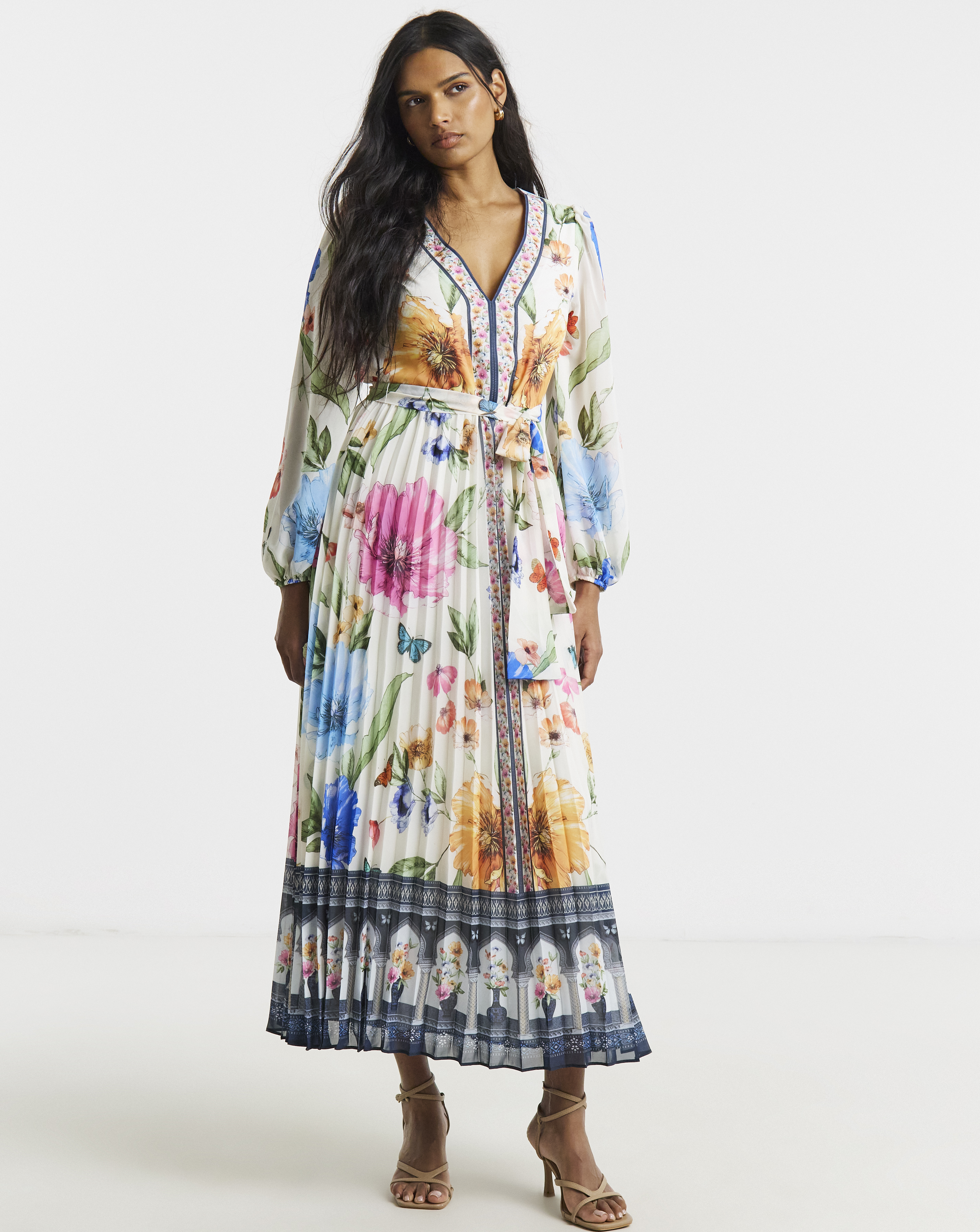 Joanna Hope Pleated Maxi Dress