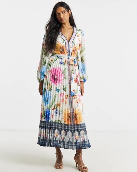 Joanna Hope Pleated Maxi Dress