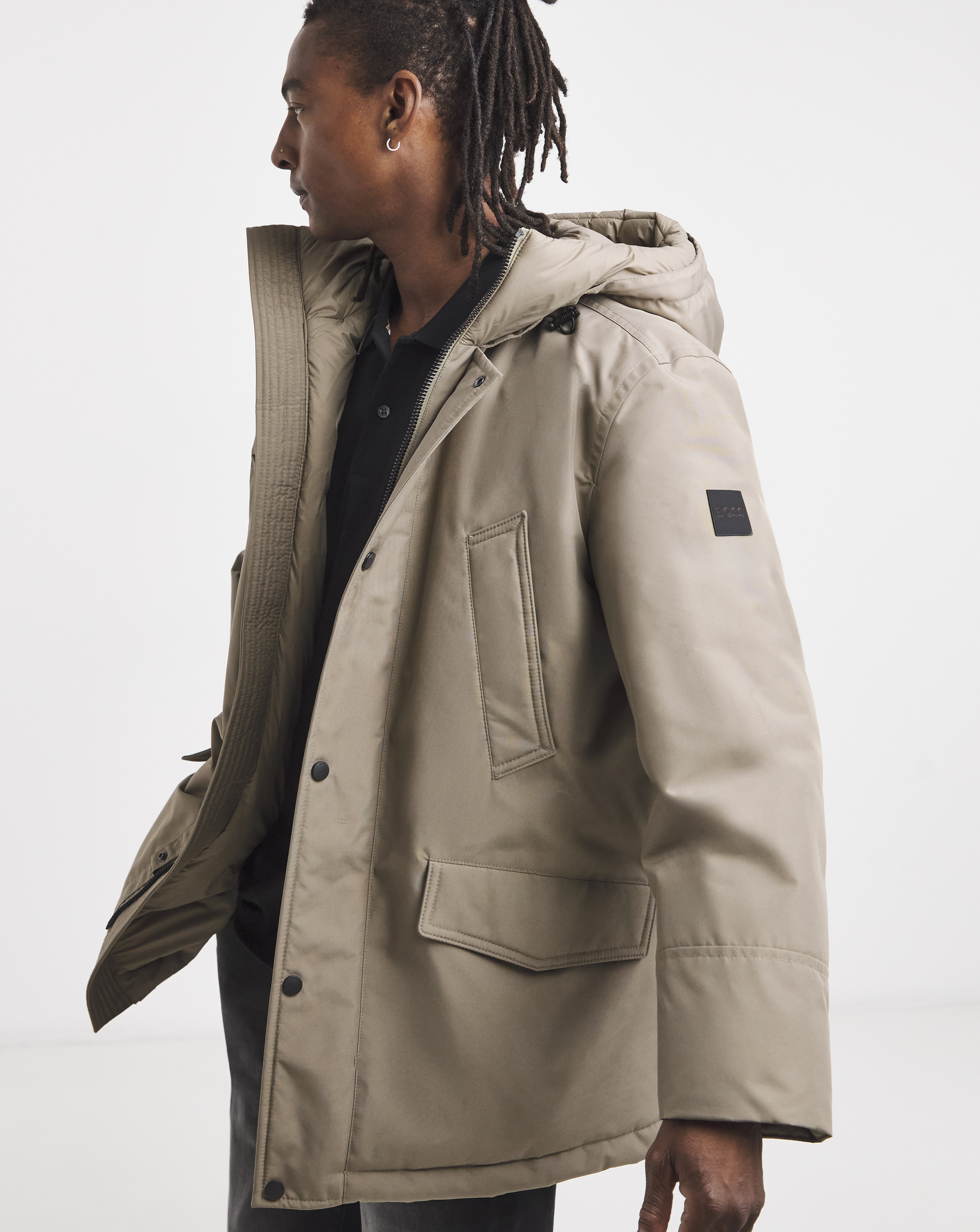 BOSS Padded Parka - Beige