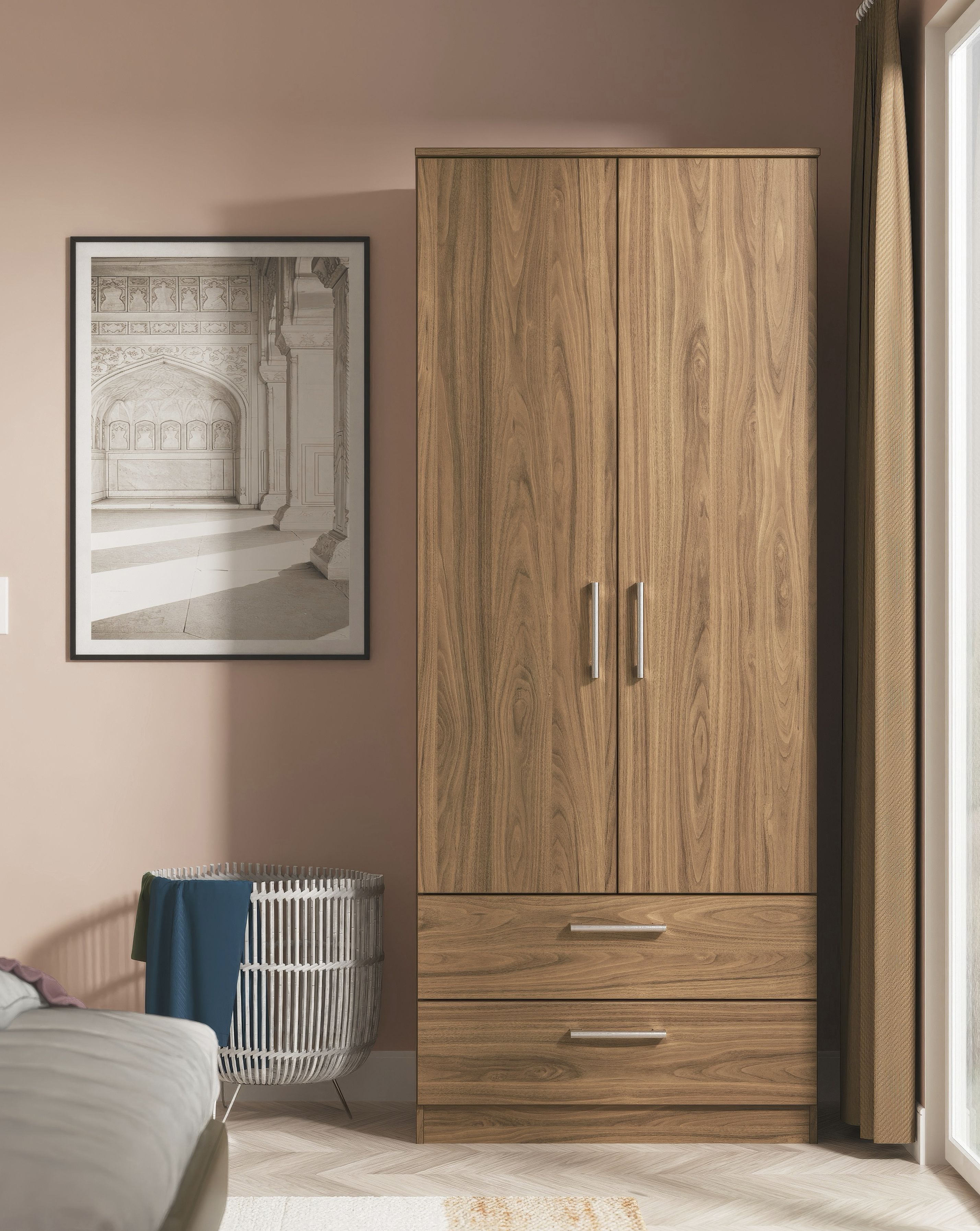 Briar 2 Door Drawer Wardrobe