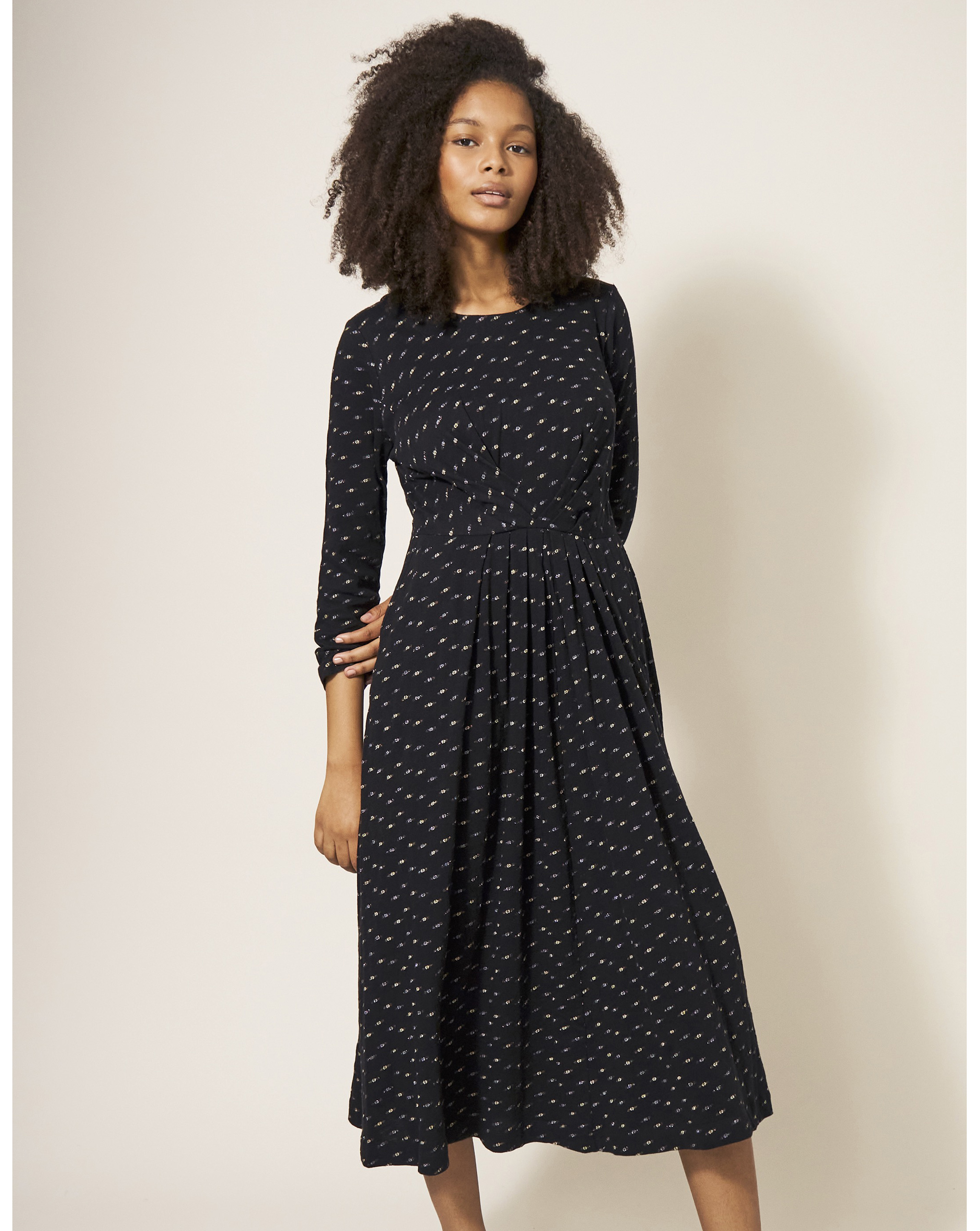 White Stuff Billie Metalic Jersey Dress