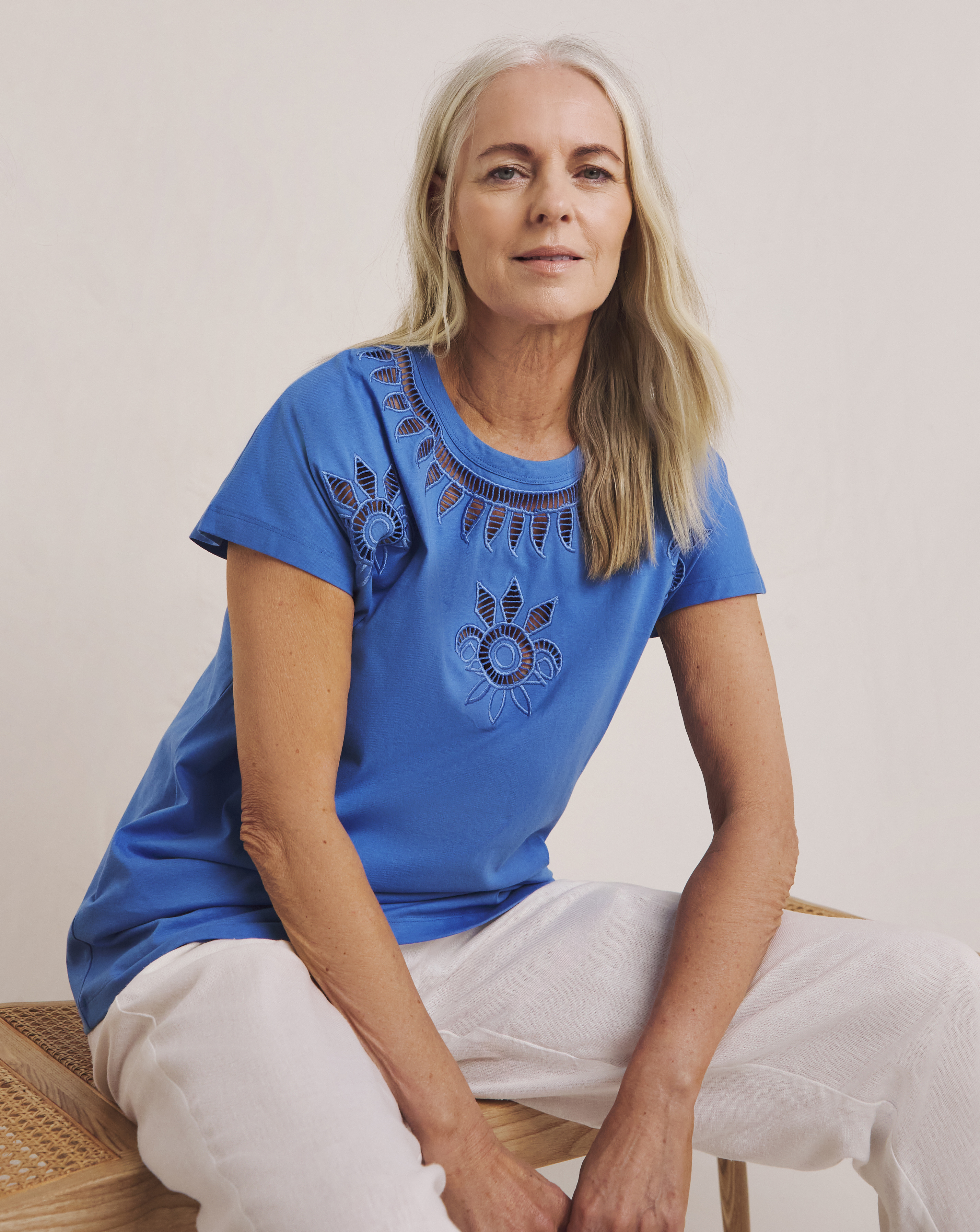 Julipa Cut Out Pure Cotton T-Shirt