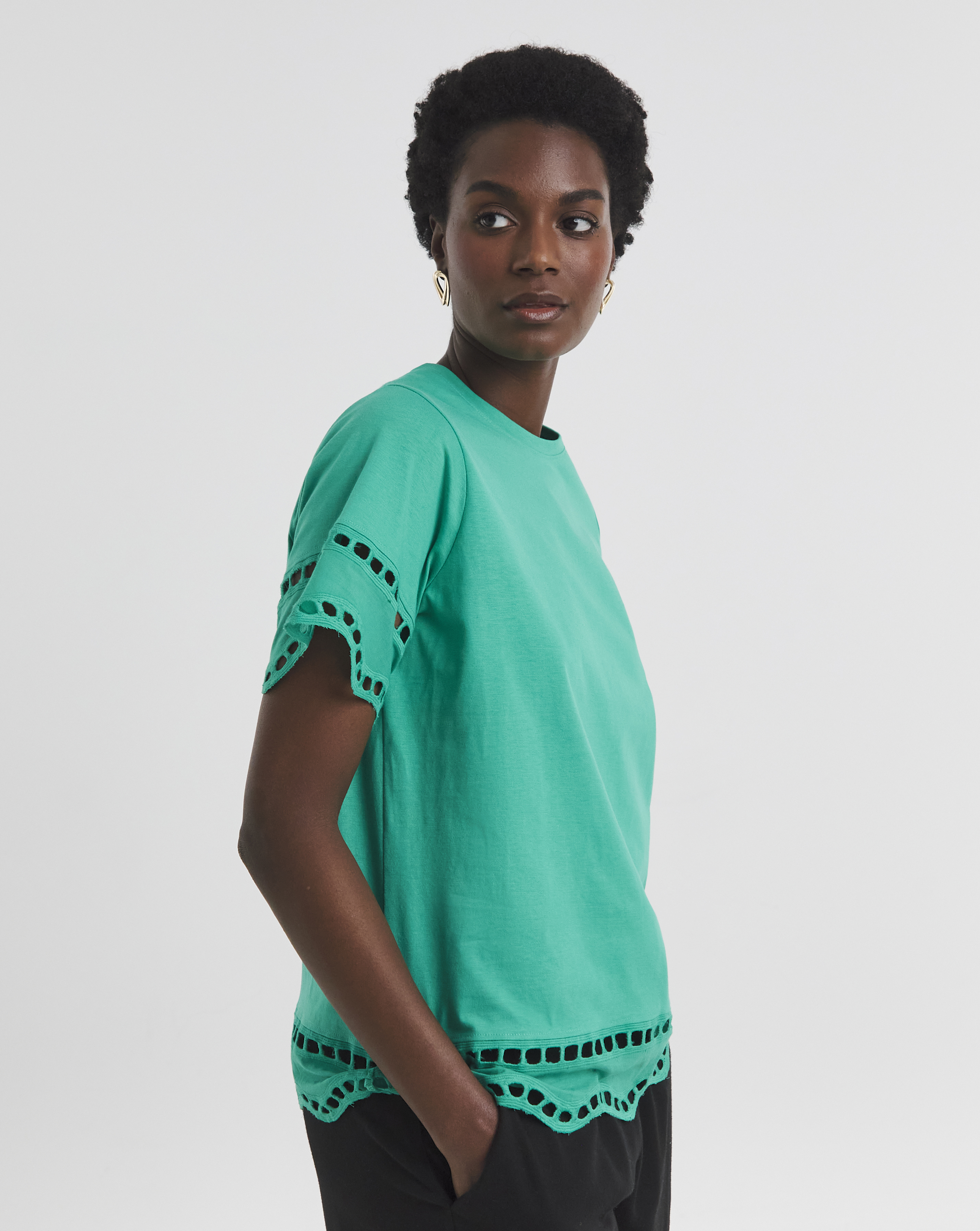 Green Broderie T-Shirt