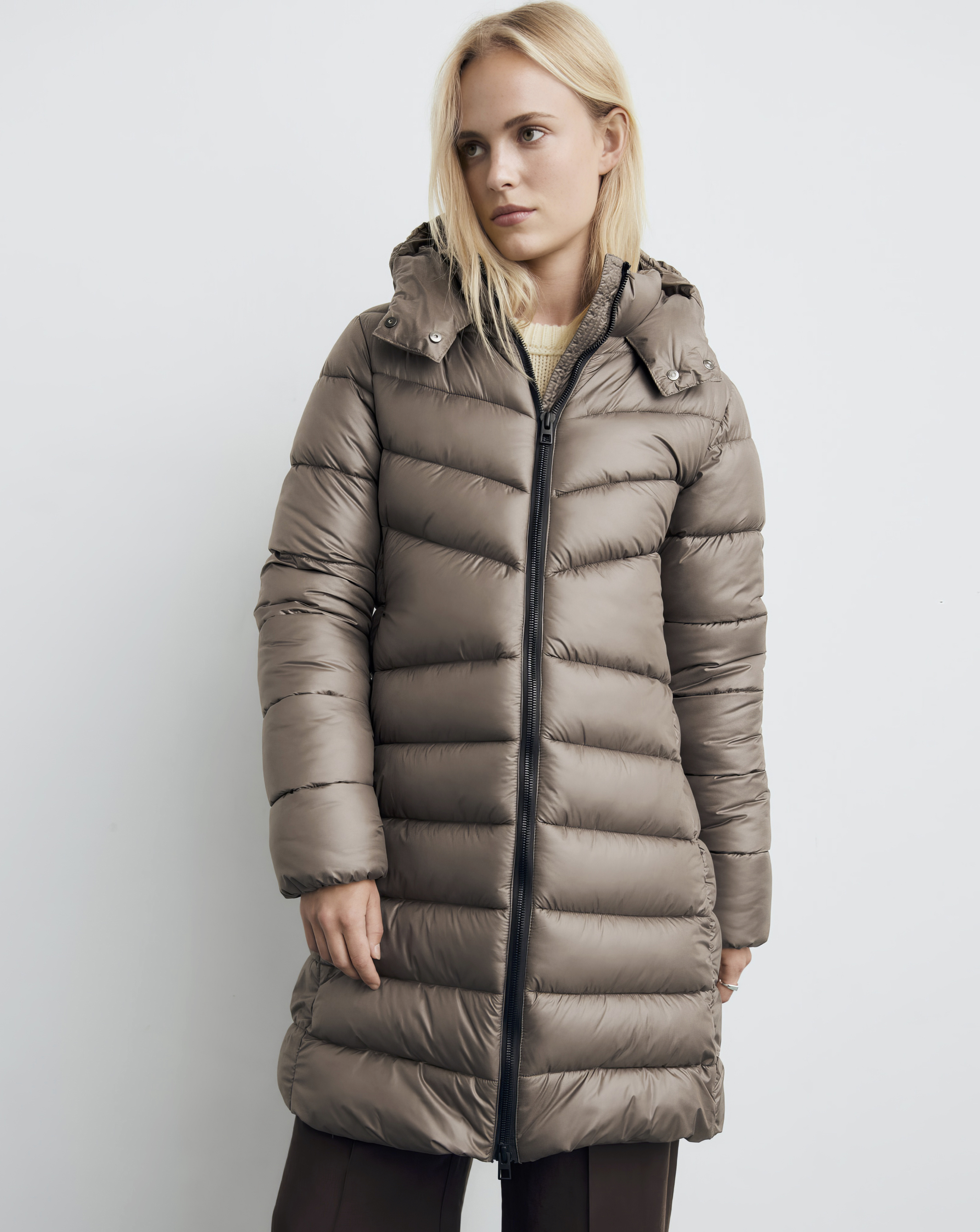Mango Double Zip Hooded Puffer Coat