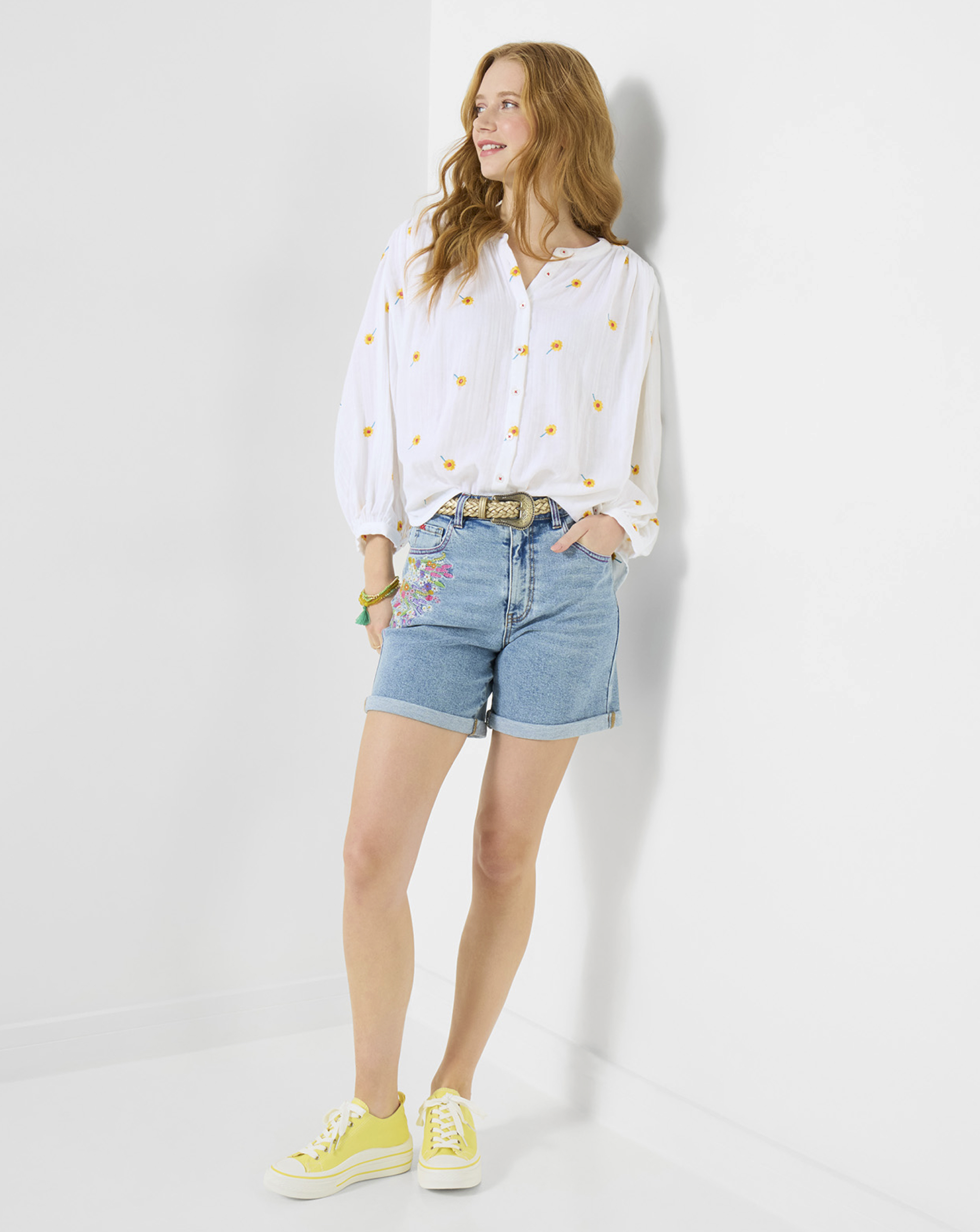 JB Sunshine Embroidered Cotton Blouse
