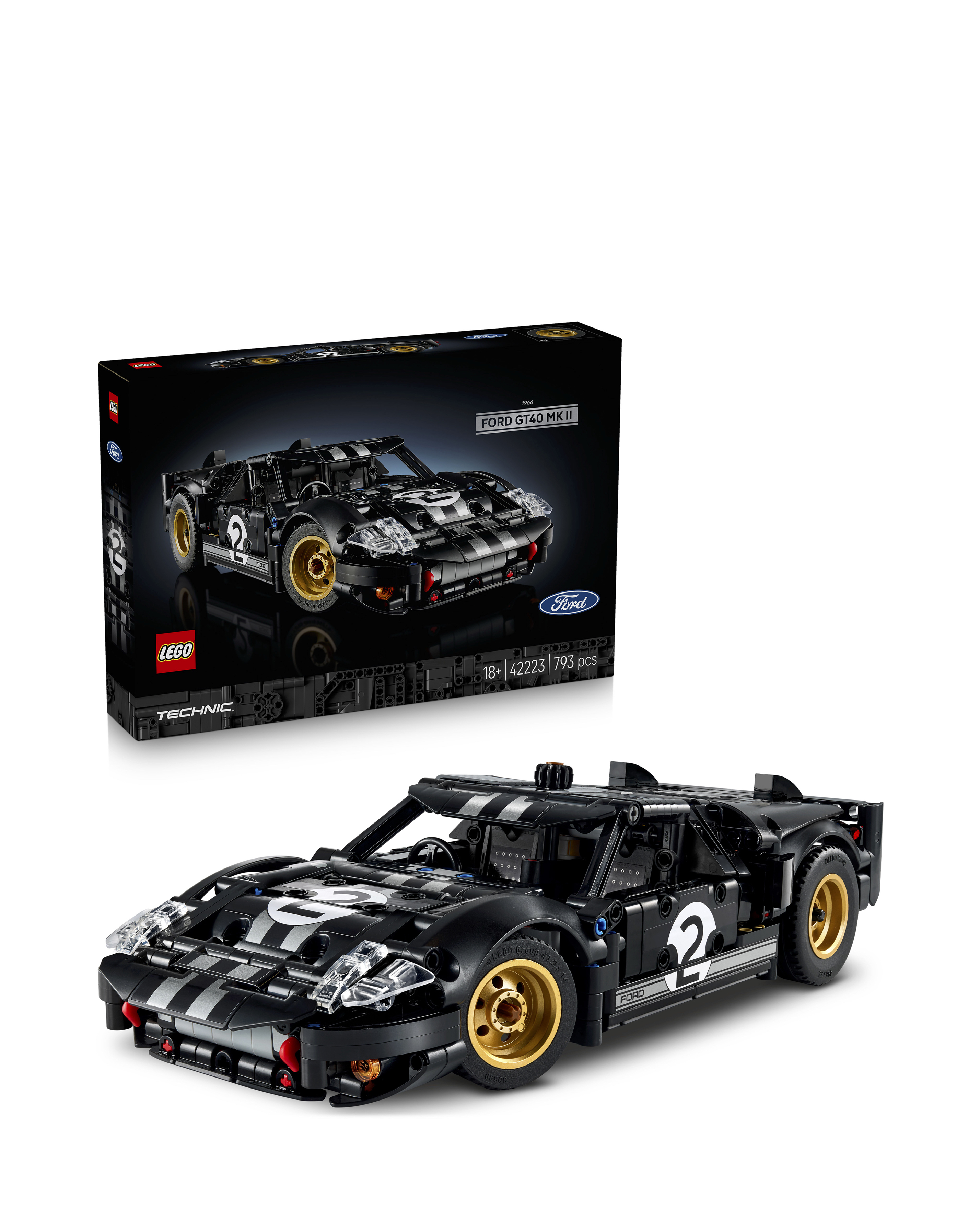 Lego Technic Black/Silver 1966 Ford Gt40 Mkii
