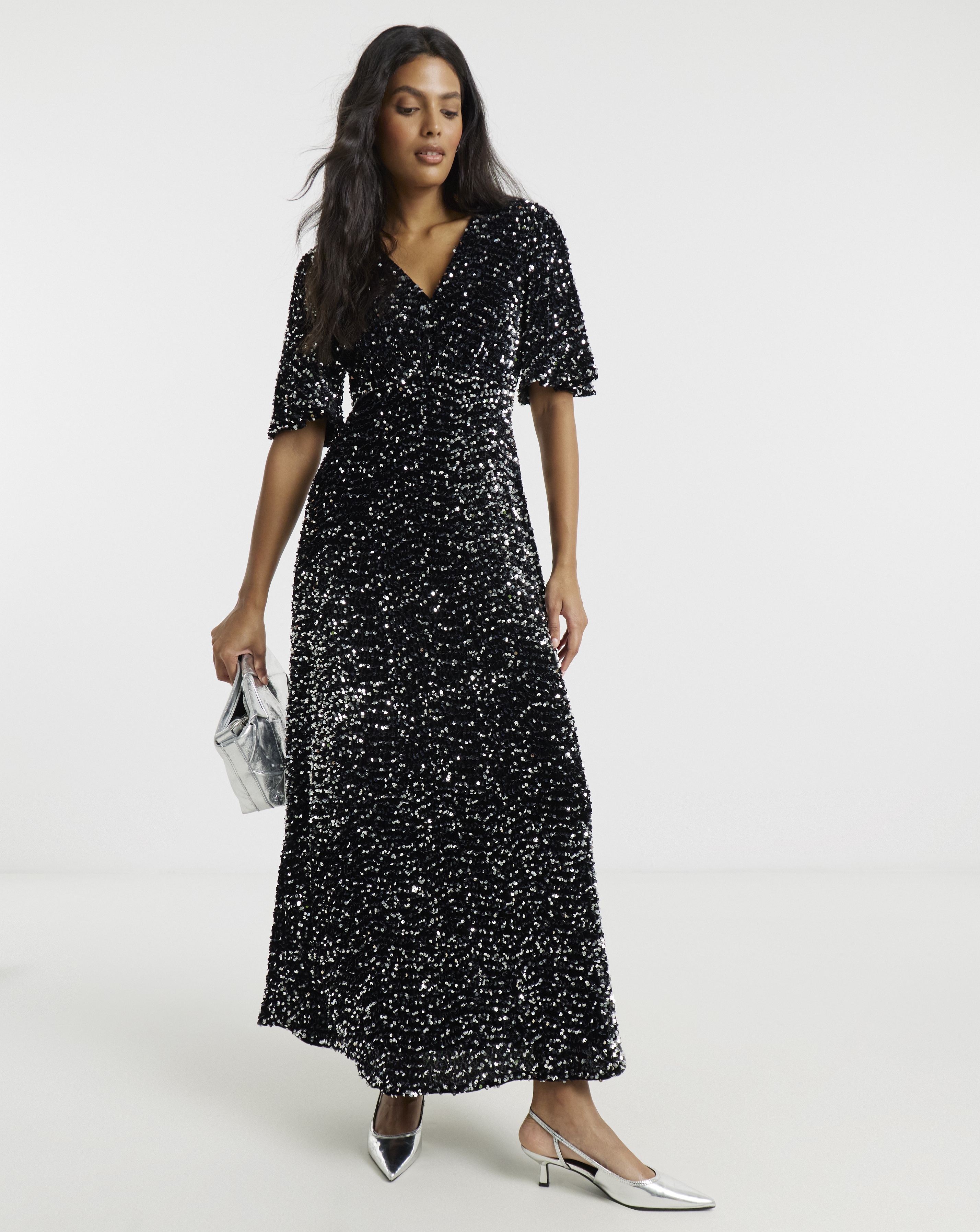 Twisted Wunder Grace Metallic Maxi Dress