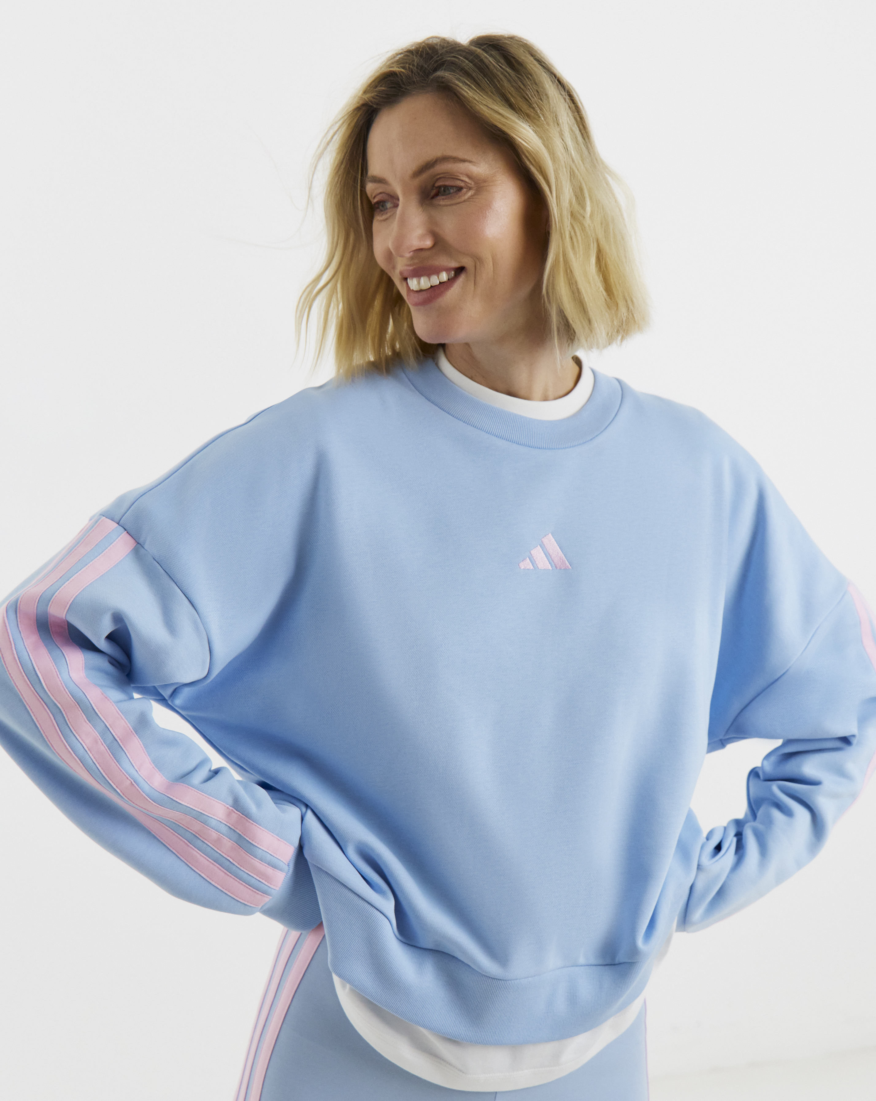 adidas 3 Stripes Crew Neck Sweatshirt