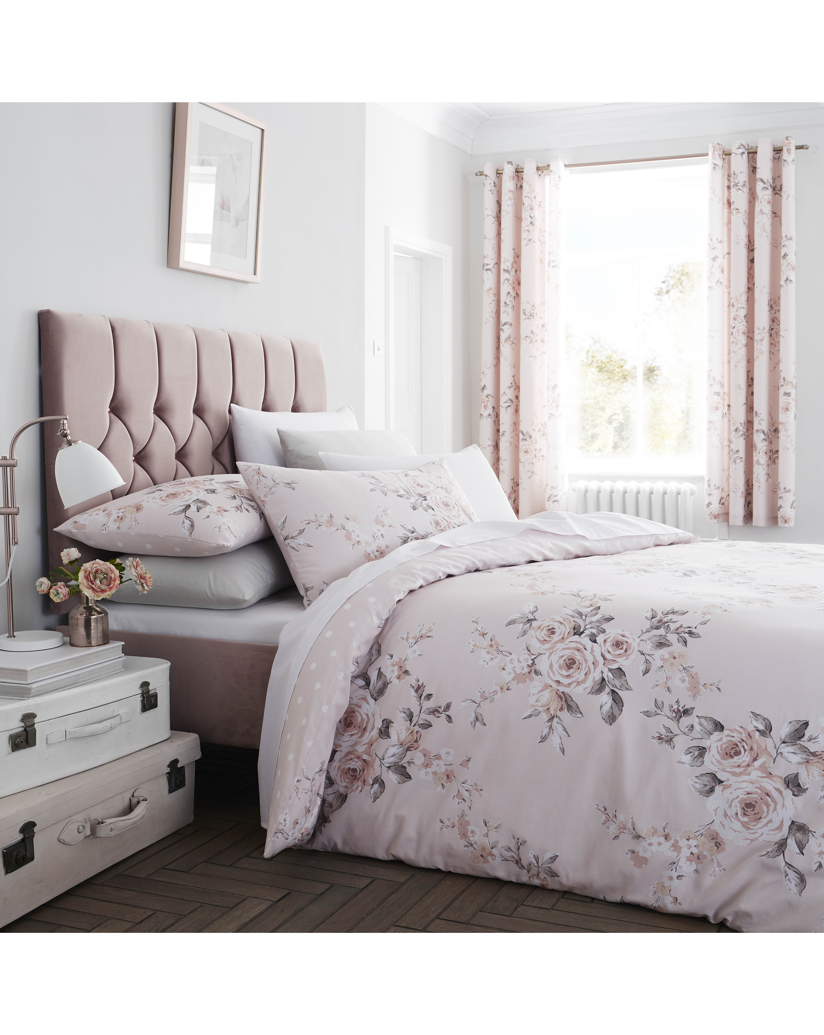 Catherine Lansfield Blush Canterbury Duvet Cover Set Double